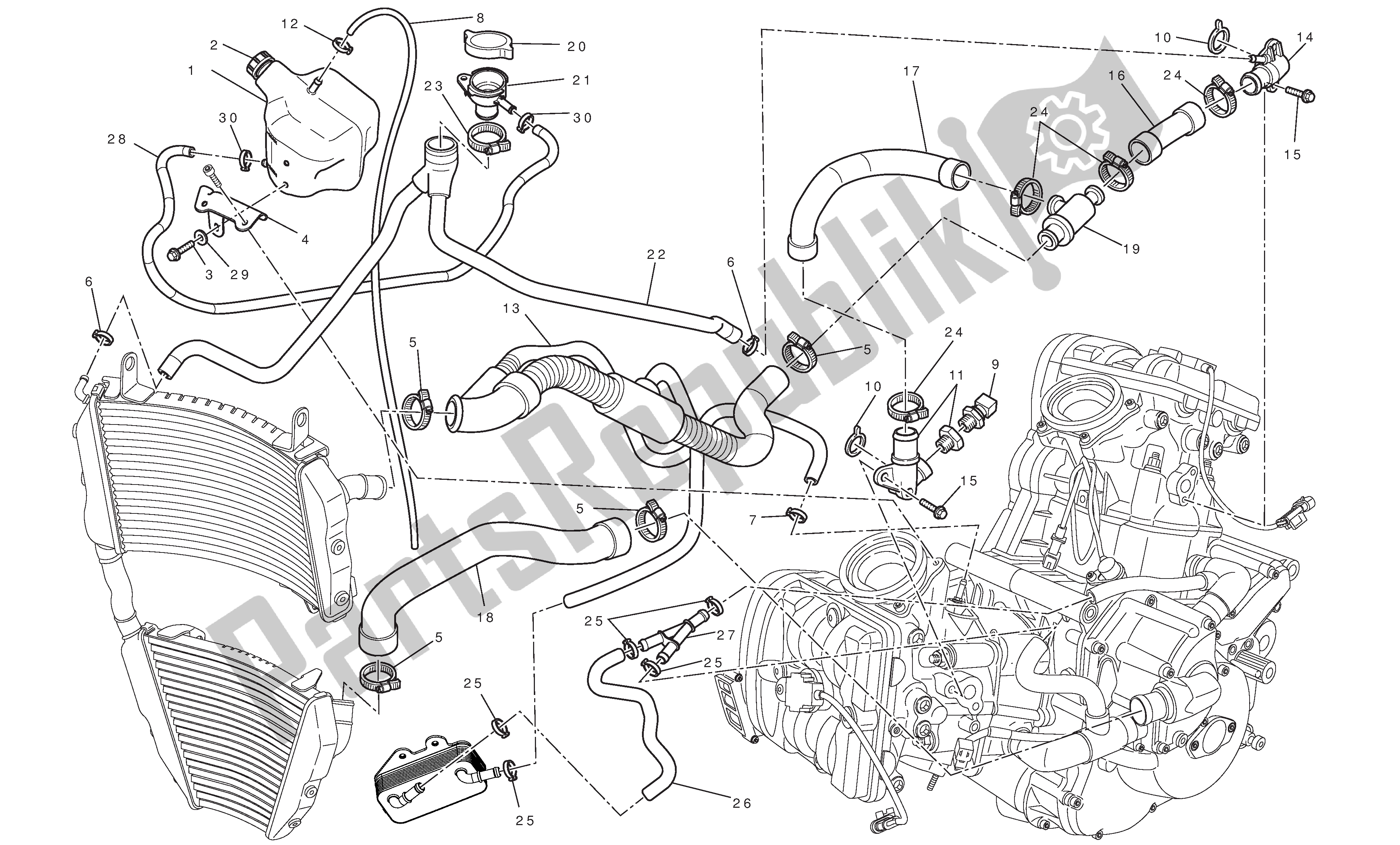 Alle onderdelen voor de Koelsysteem van de Ducati Streetfighter 848 2012