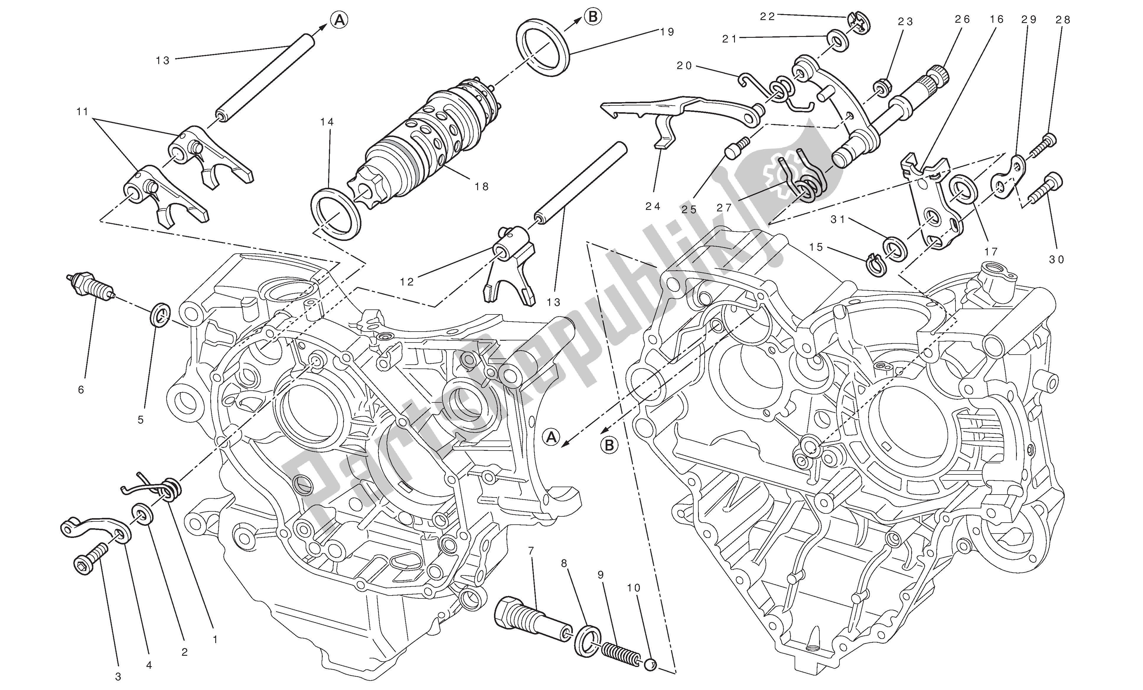 Alle onderdelen voor de Schakeling van de Ducati Streetfighter 848 2012