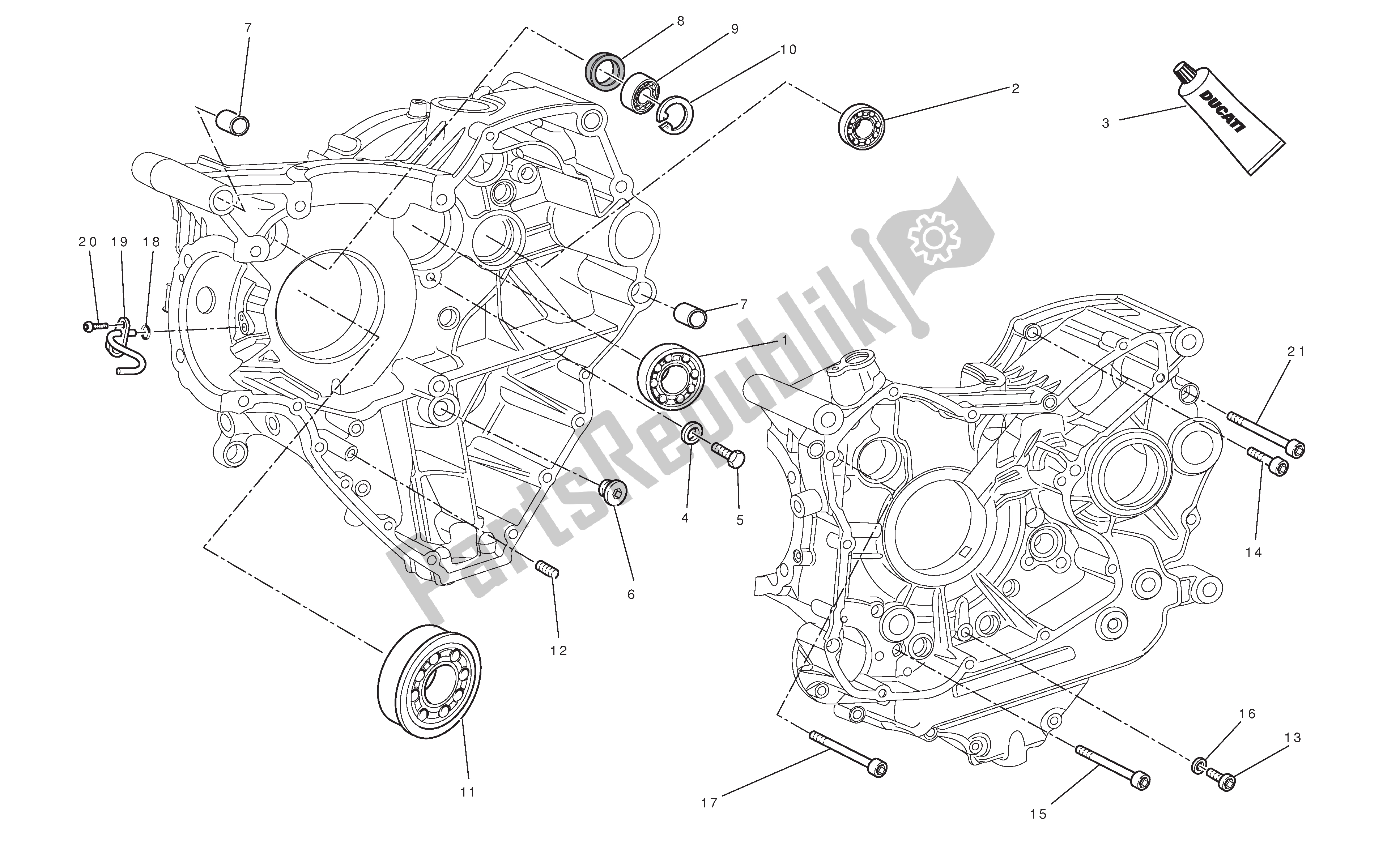 Todas las partes para Mitades Del Cárter de Ducati Streetfighter 848 2012