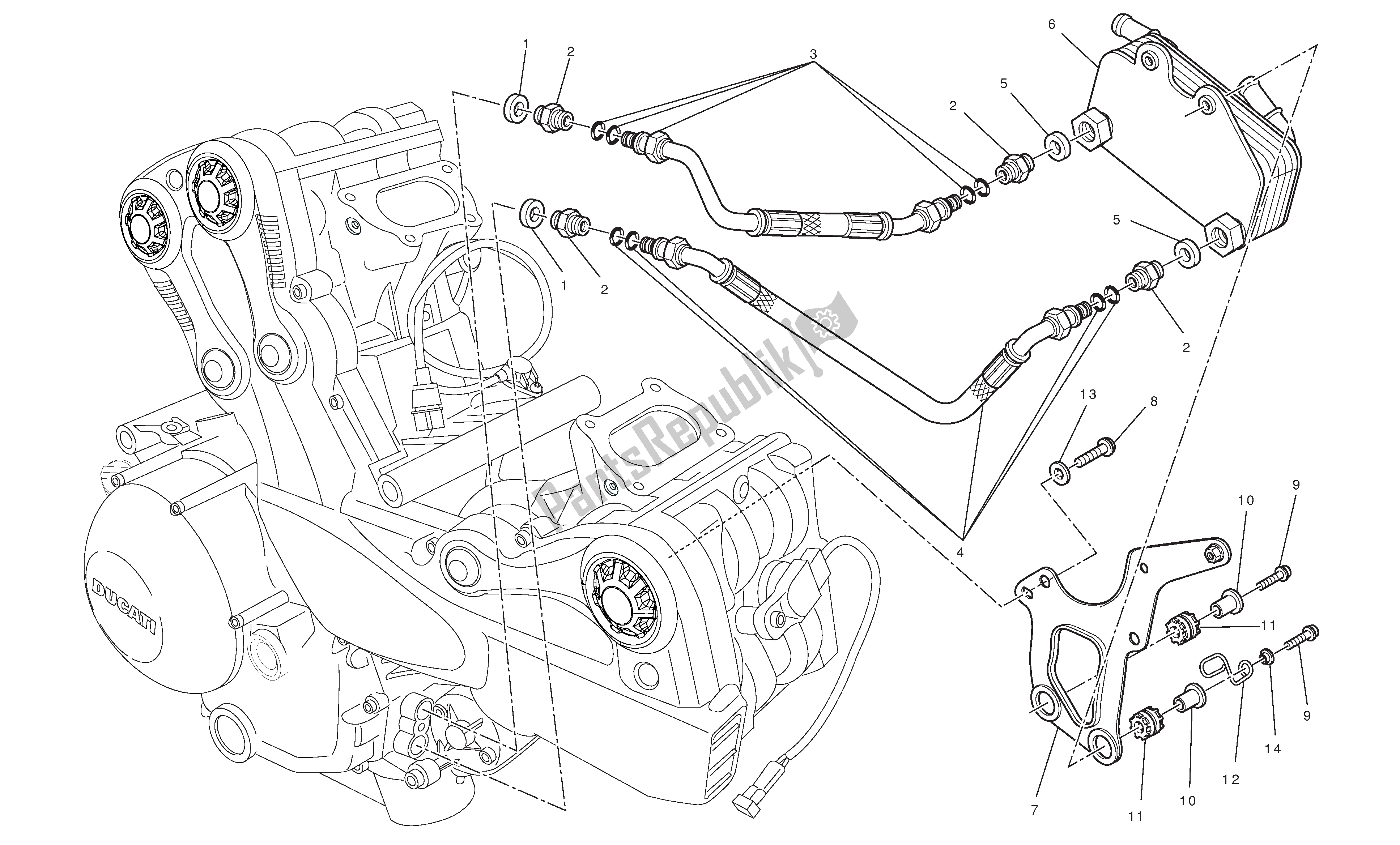 Tutte le parti per il Scambiatore Di Calore del Ducati Streetfighter 848 2012