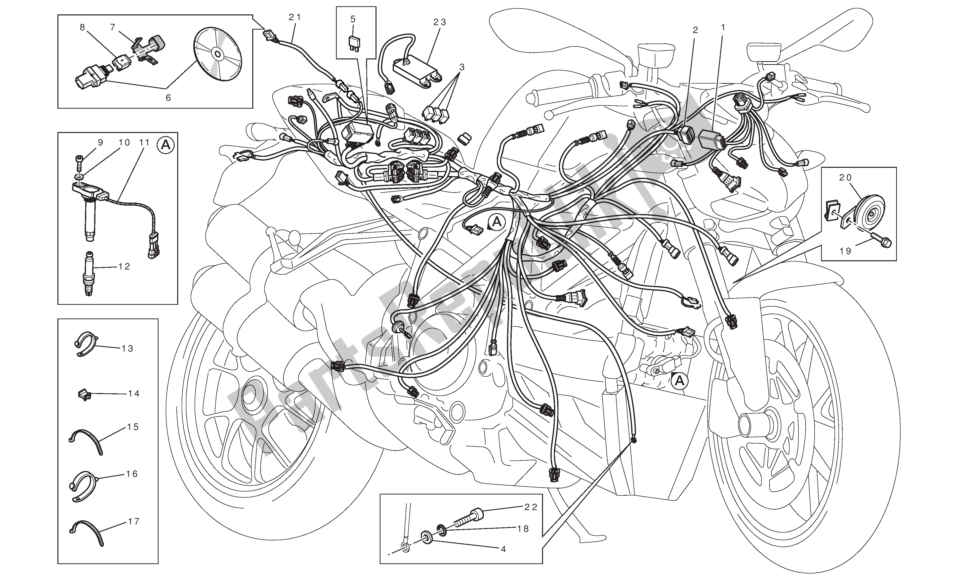 Tutte le parti per il Sistema Elettrico del Ducati Streetfighter 848 2012