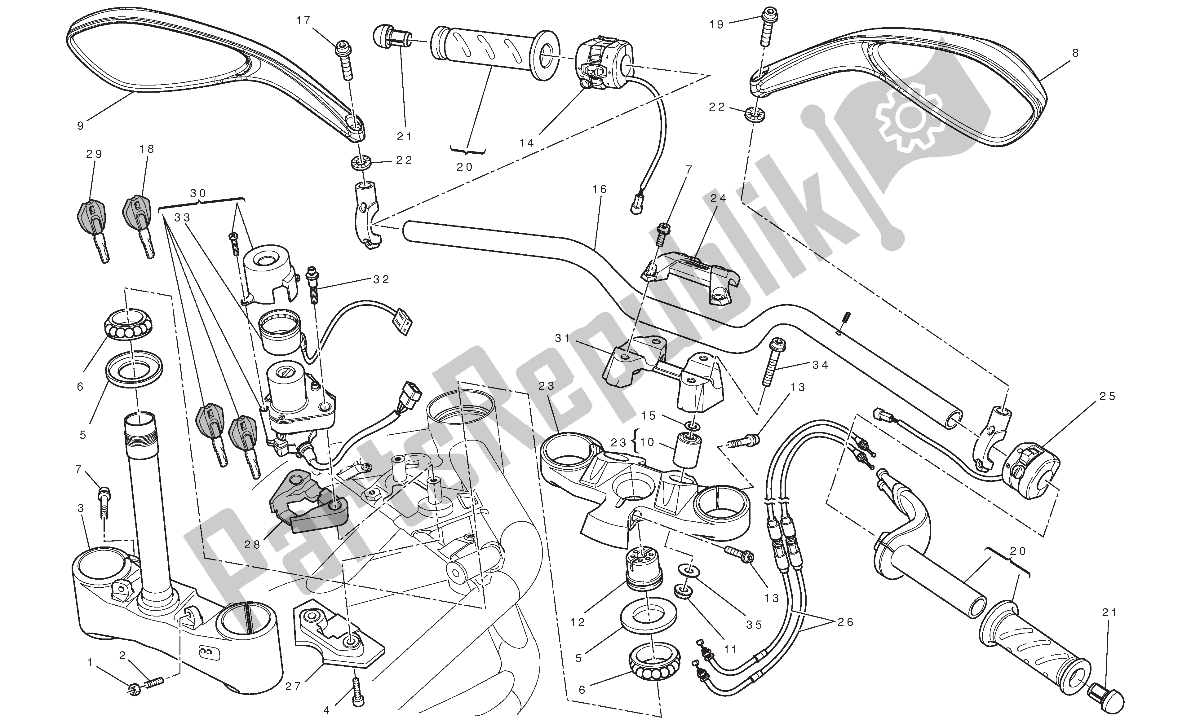 Todas las partes para Manillar Y Controles de Ducati Streetfighter 848 2012