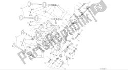 desenho 015 - cabeça do cilindro horizontal [mod: f848] motor do grupo