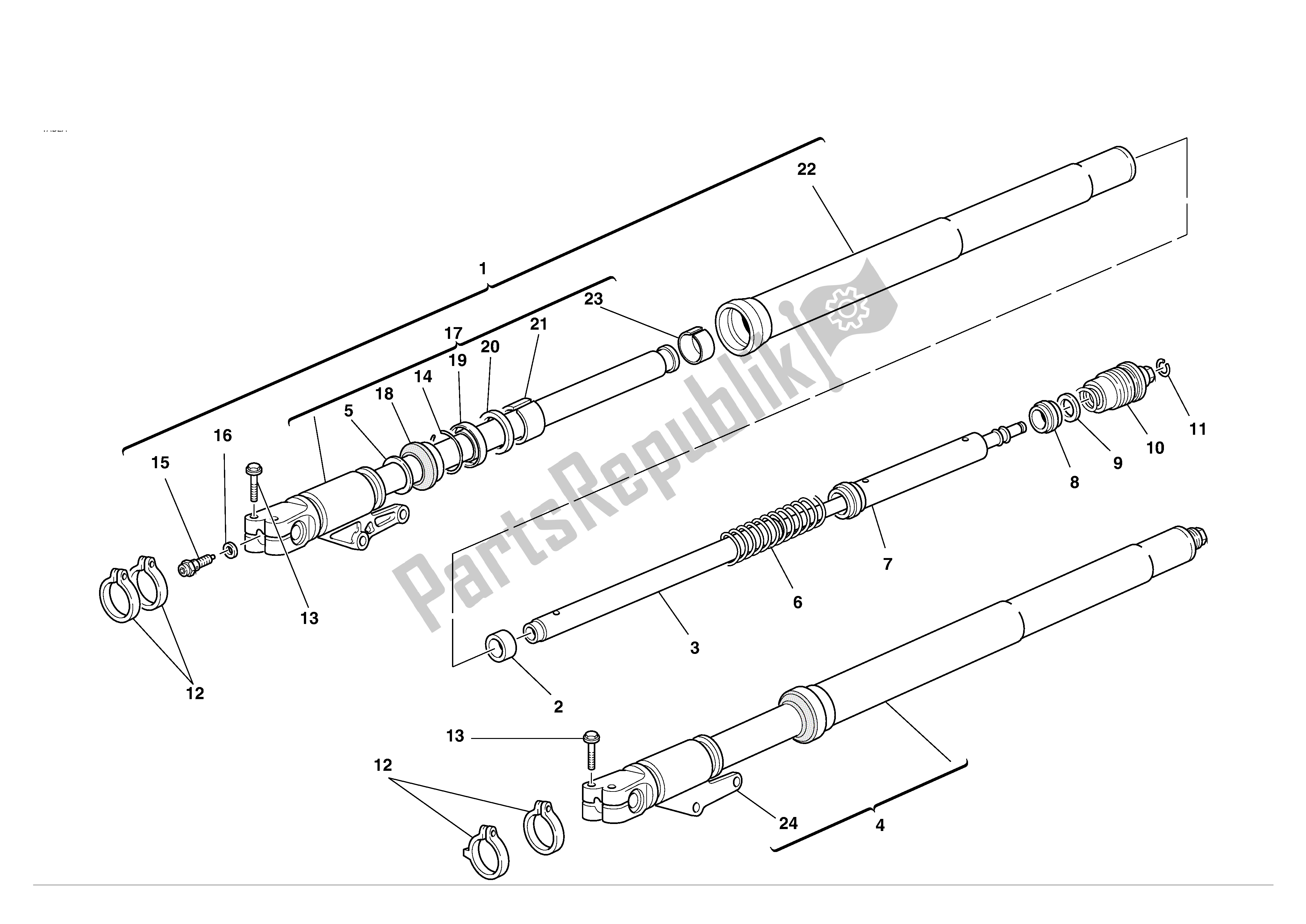 Tutte le parti per il Forcella Anteriore del Ducati Supersport 1000 2004