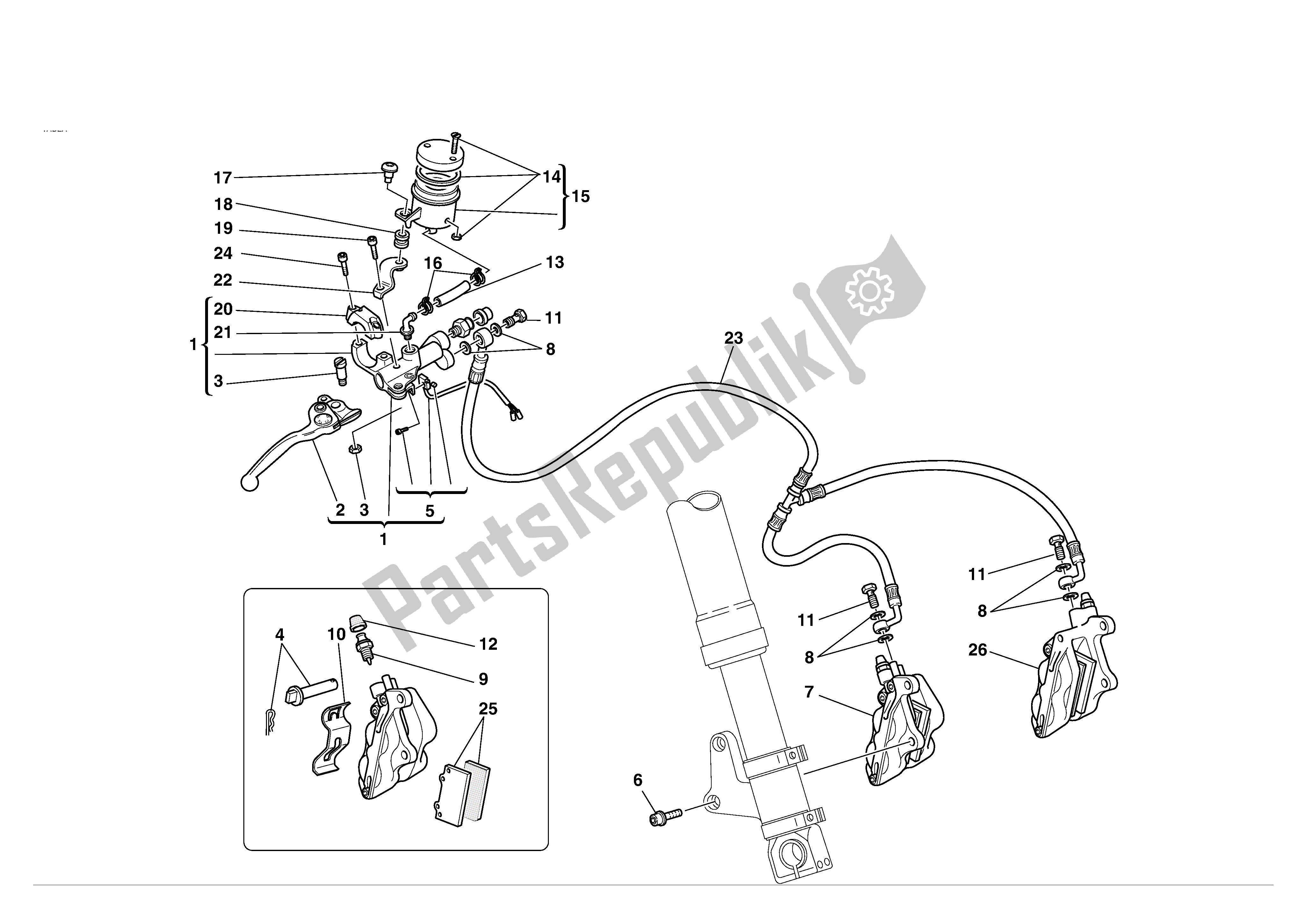 Todas las partes para Freno Hidráulico Delantero de Ducati Supersport 1000 2004