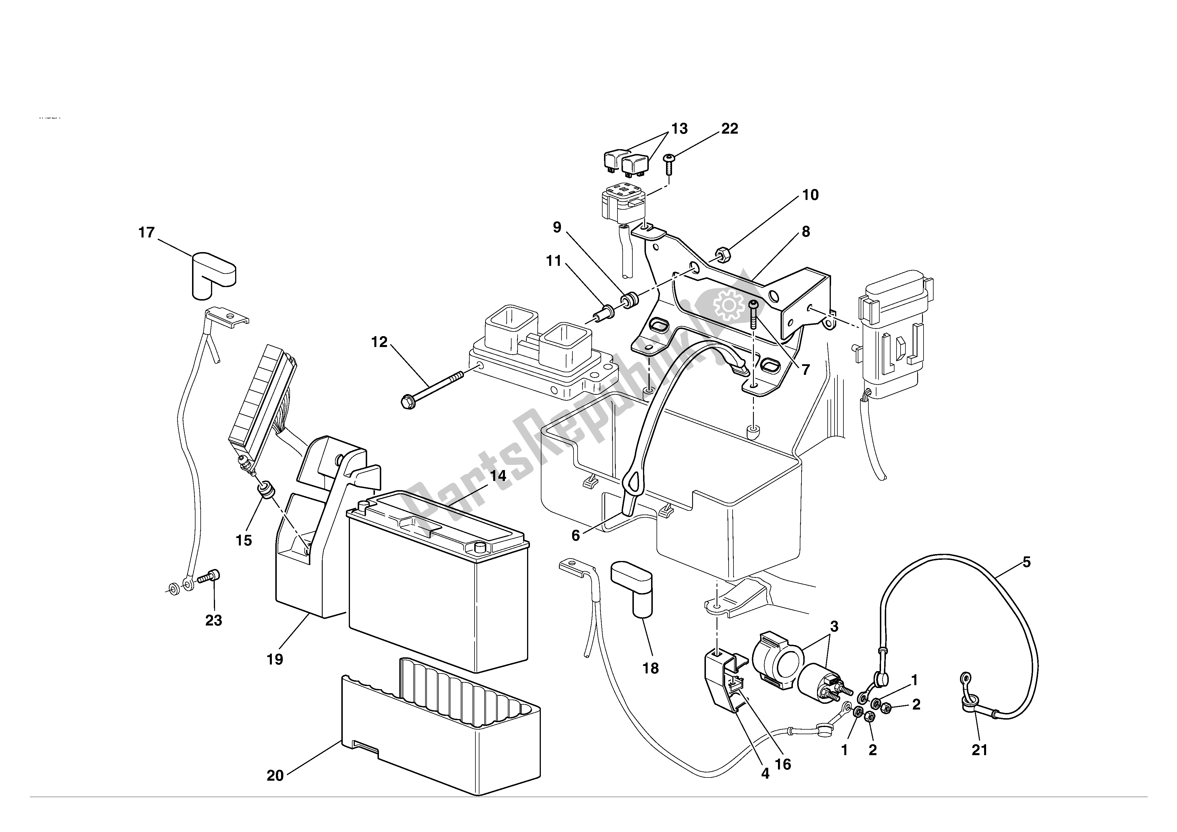 Todas las partes para Montaje En Caja De Batería de Ducati Supersport 1000 2004