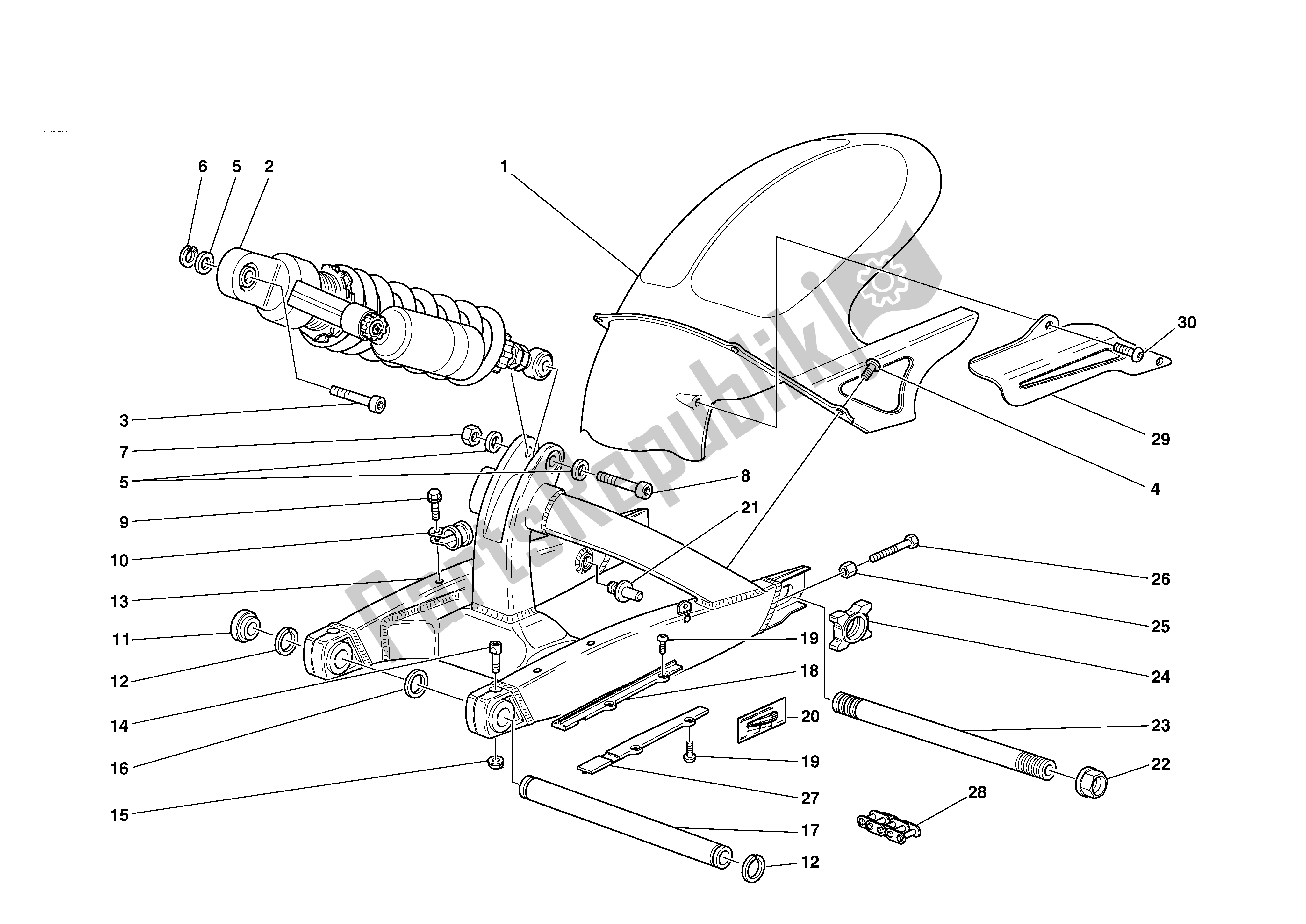 Todas las partes para Basculante Y Cadena de Ducati Supersport 1000 2004