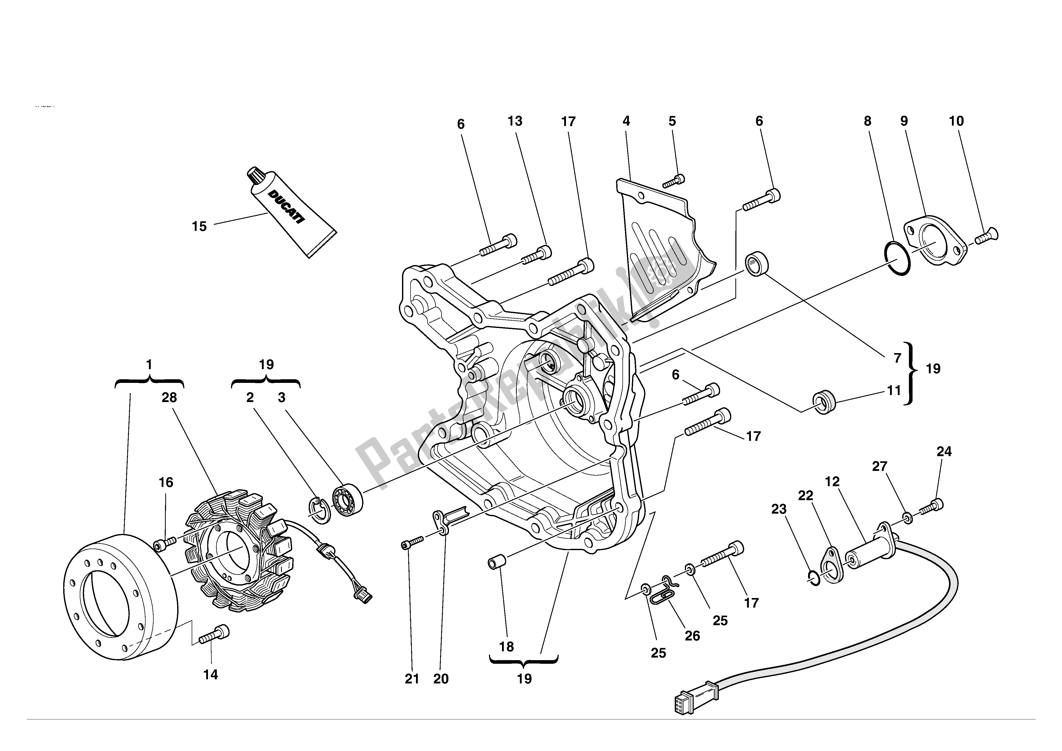 Todas las partes para Cubierta Del Alternador de Ducati Supersport 1000 2004