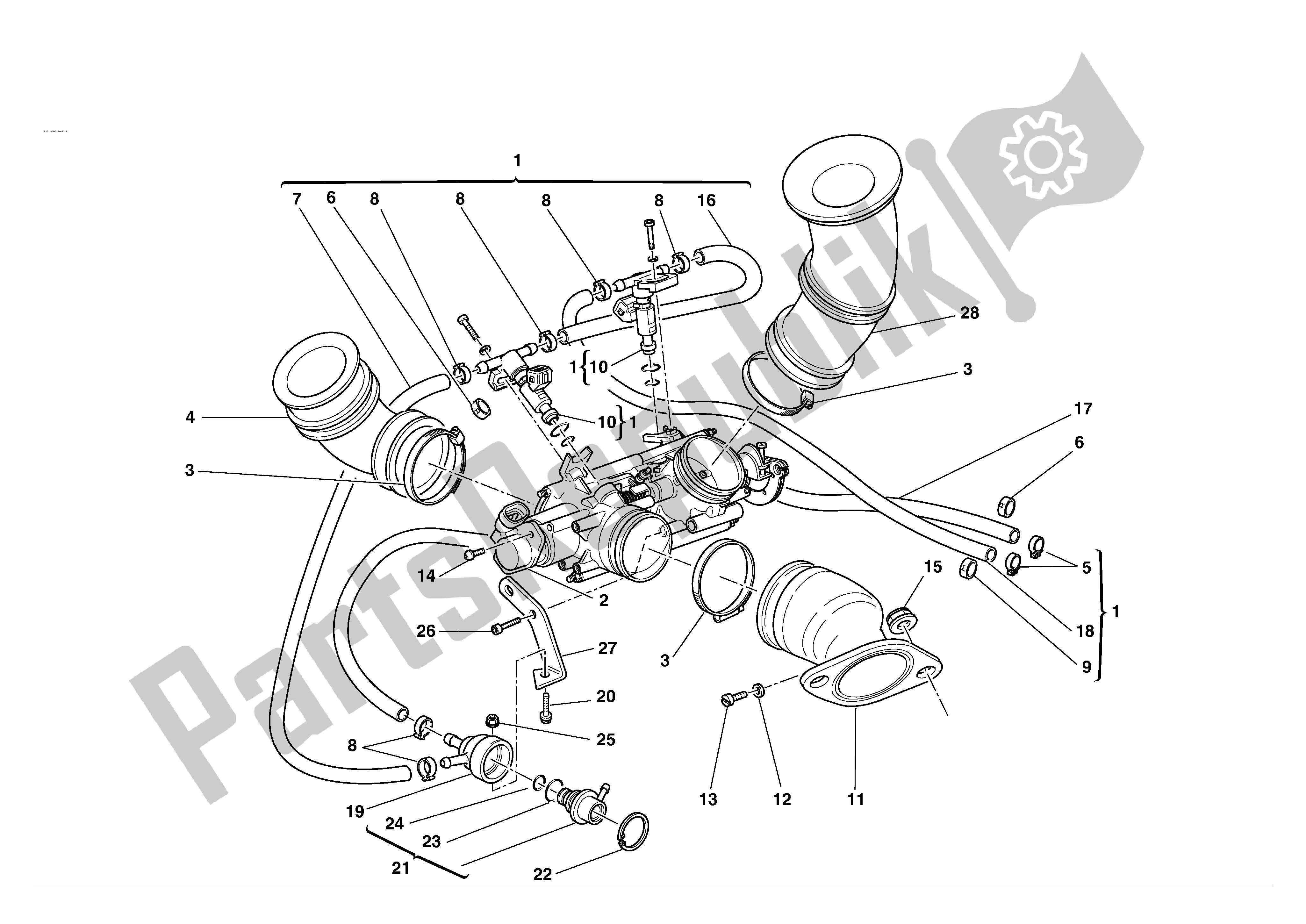 Tutte le parti per il Corpo Farfallato del Ducati Supersport 1000 2004