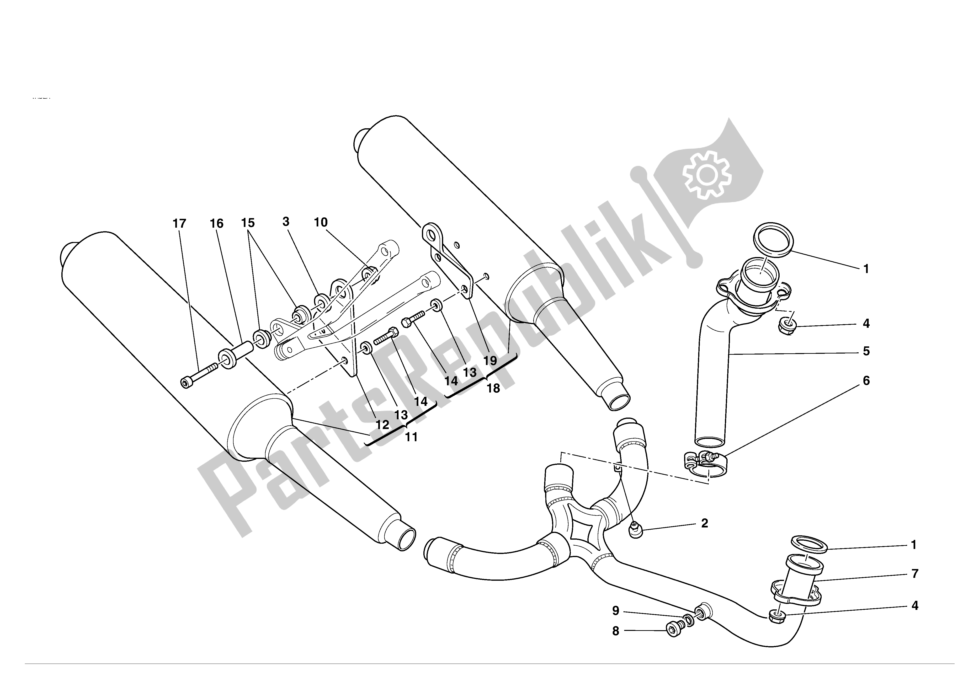 Todas las partes para Sistema De Escape de Ducati Supersport 1000 2004