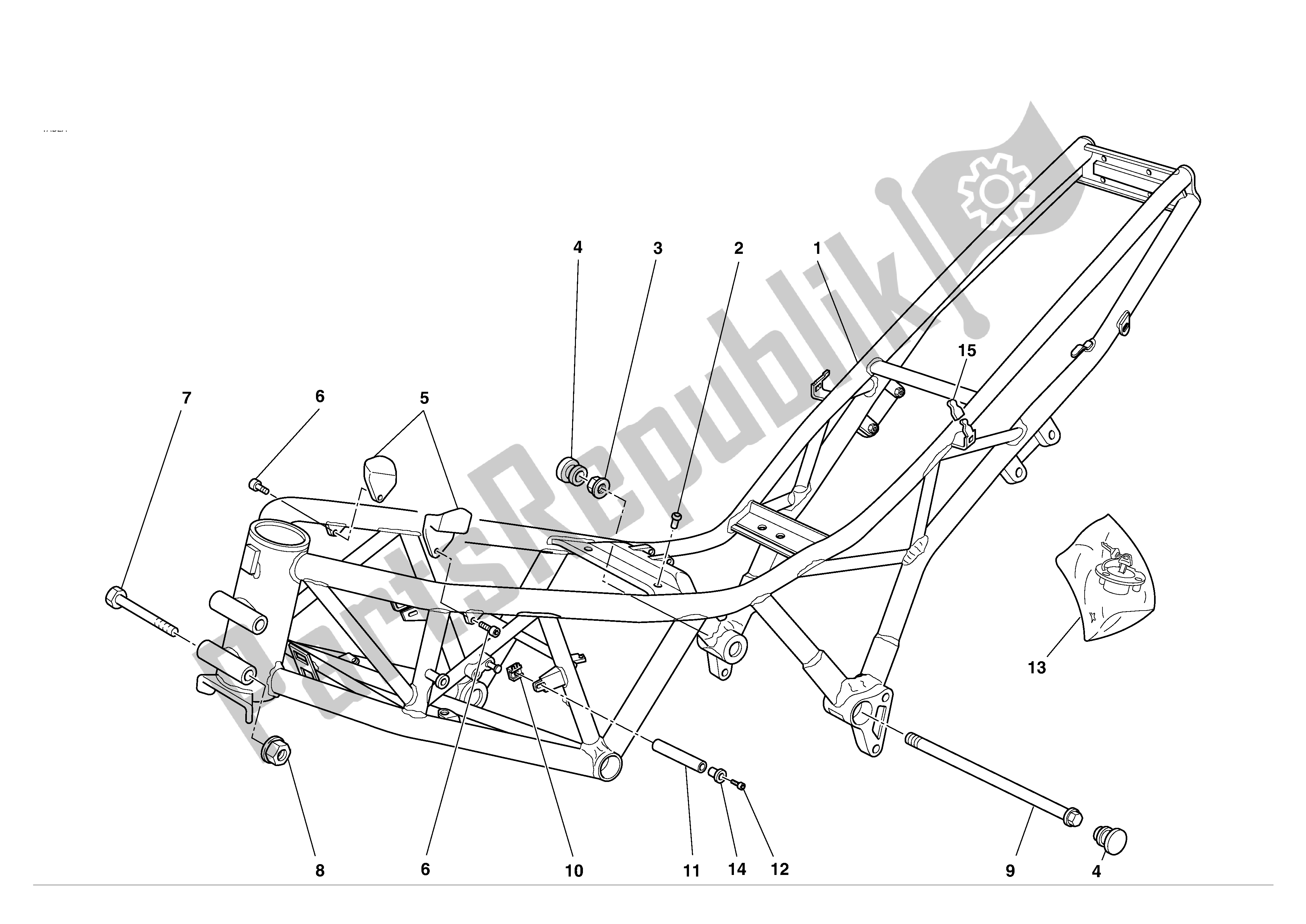 Todas las partes para Marco de Ducati Supersport 1000 2004