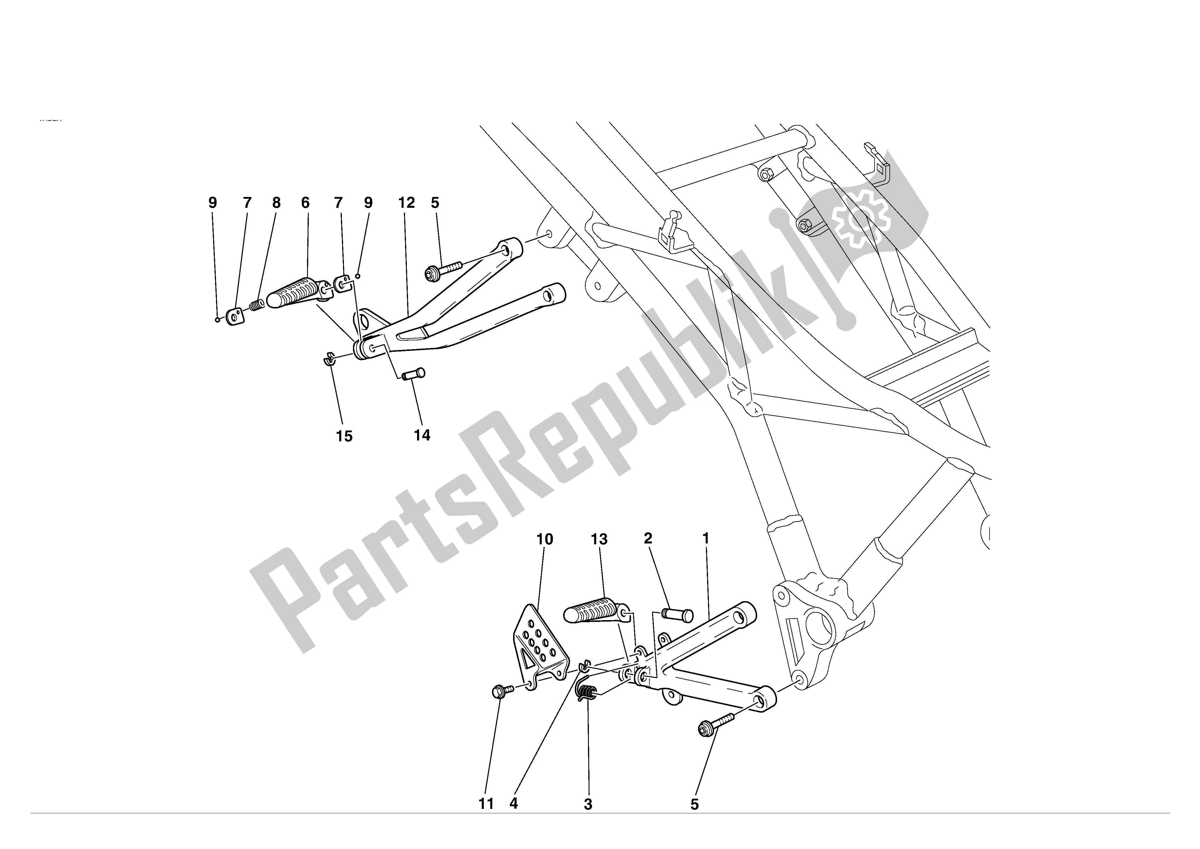 Todas las partes para Rh. Reposapiés de Ducati Supersport 1000 2004