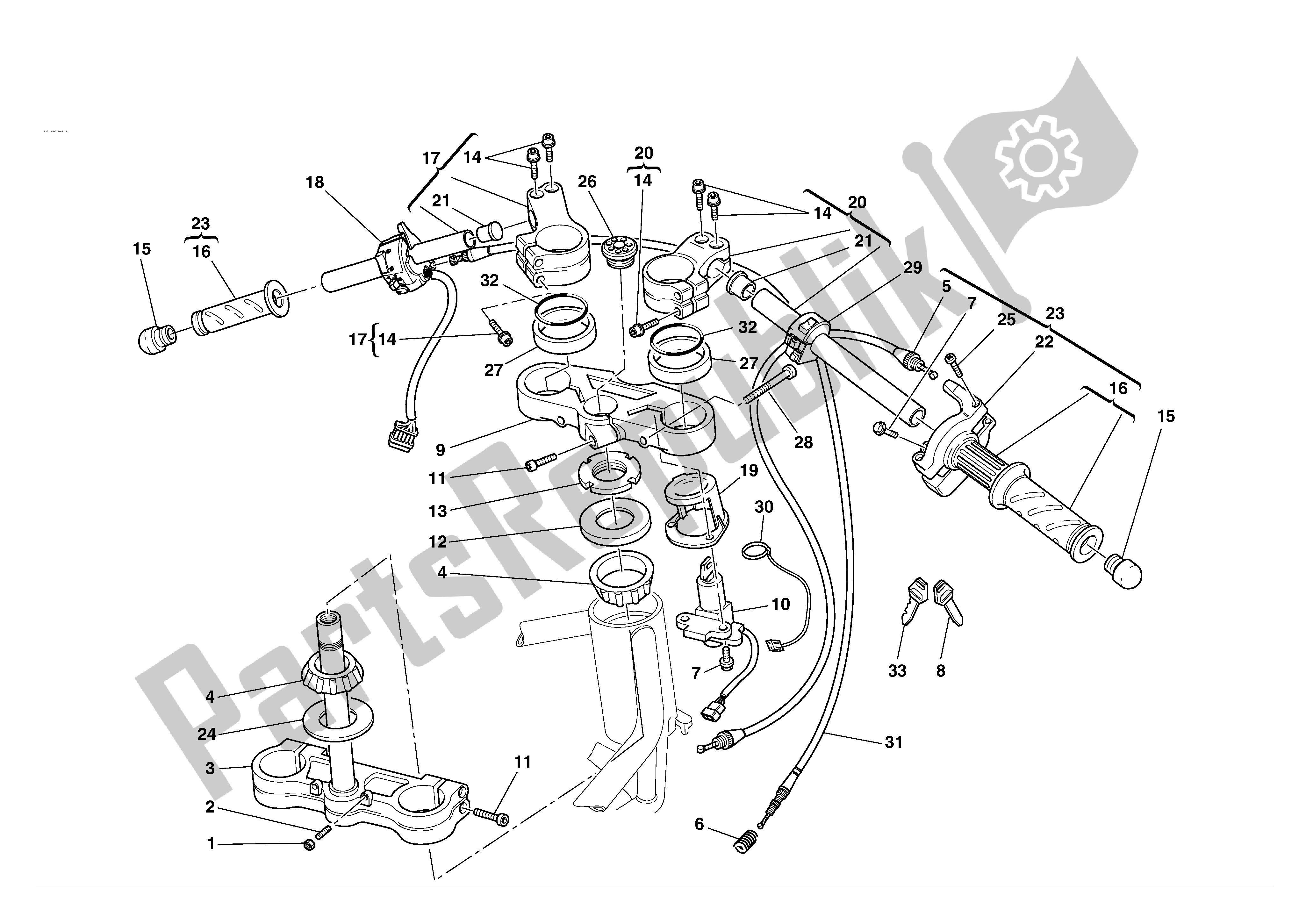 Tutte le parti per il Manubrio E Comandi del Ducati Supersport 1000 2004