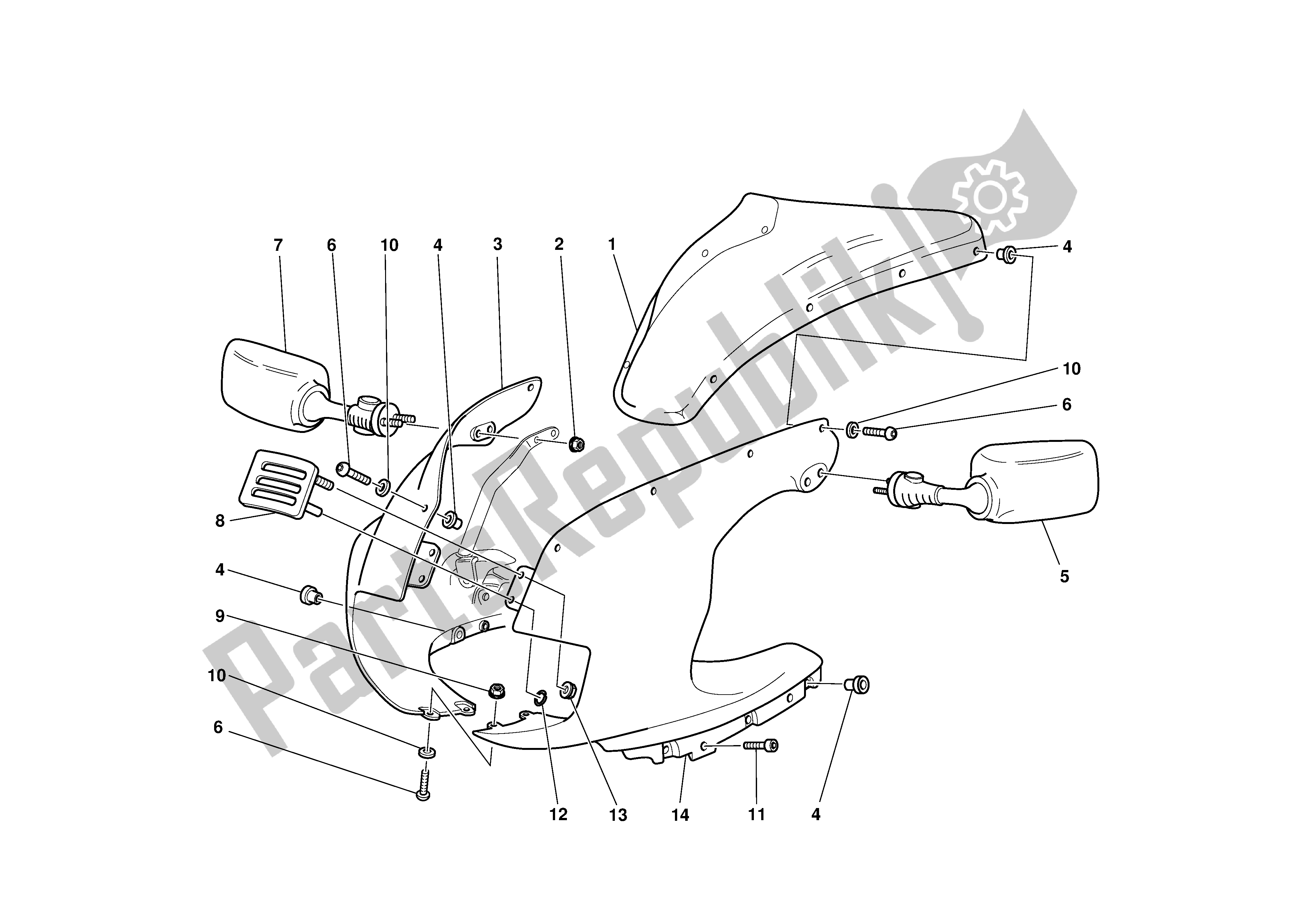 Todas las partes para Carenado De Faros de Ducati Supersport DS 1000 2003