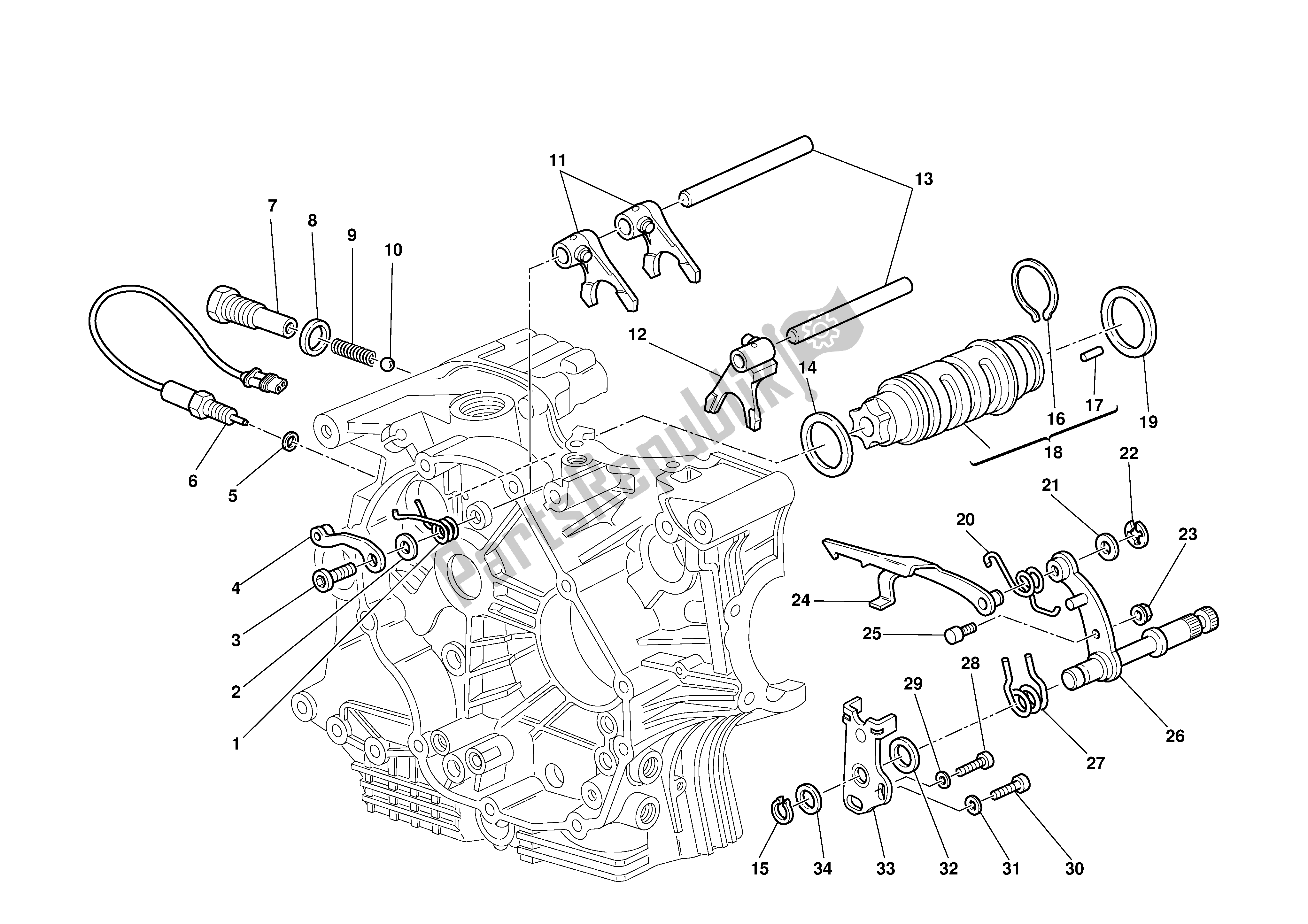 Tutte le parti per il Gearchange del Ducati Supersport DS 1000 2003