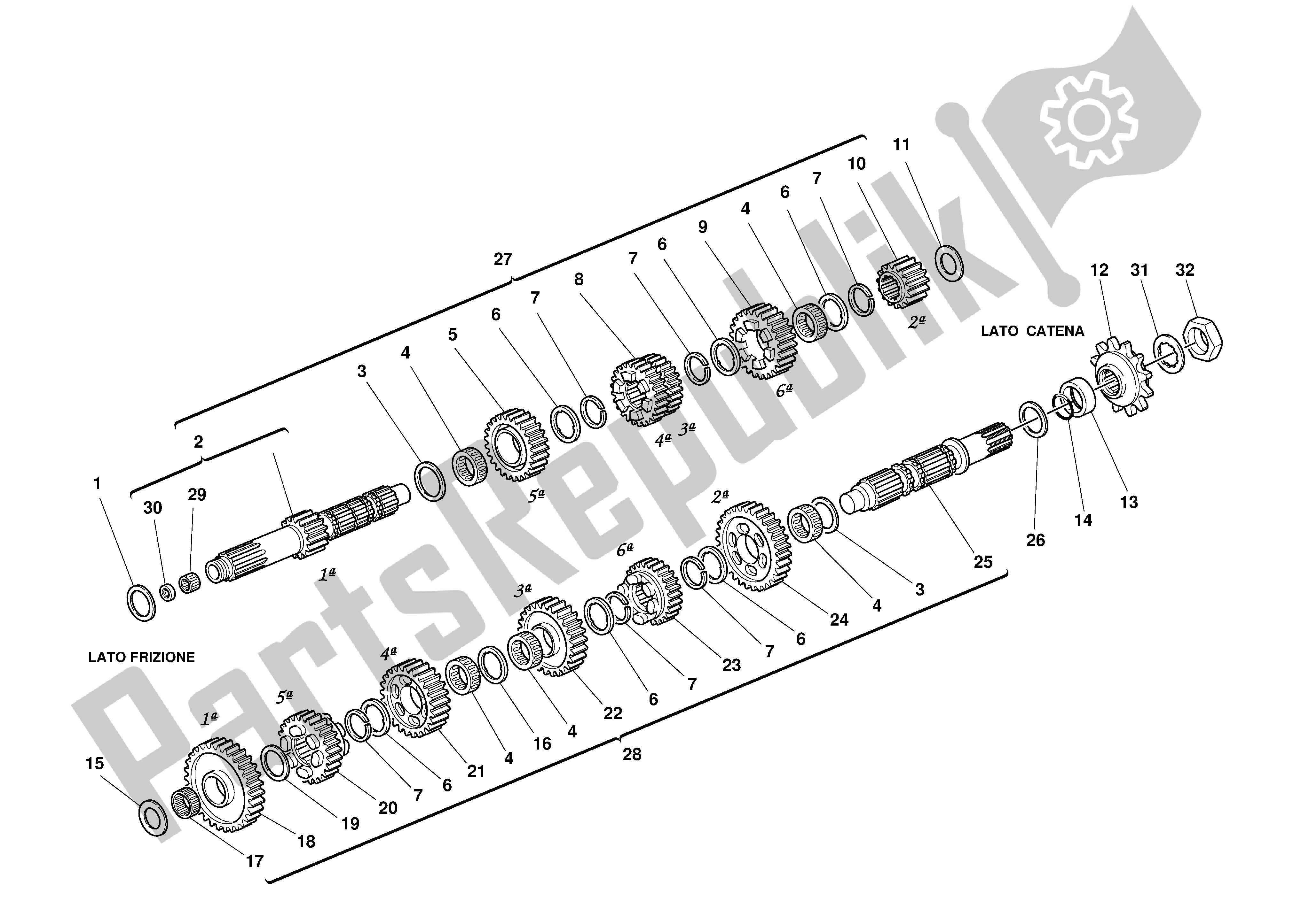 Tutte le parti per il Riduttore del Ducati Supersport DS 1000 2003