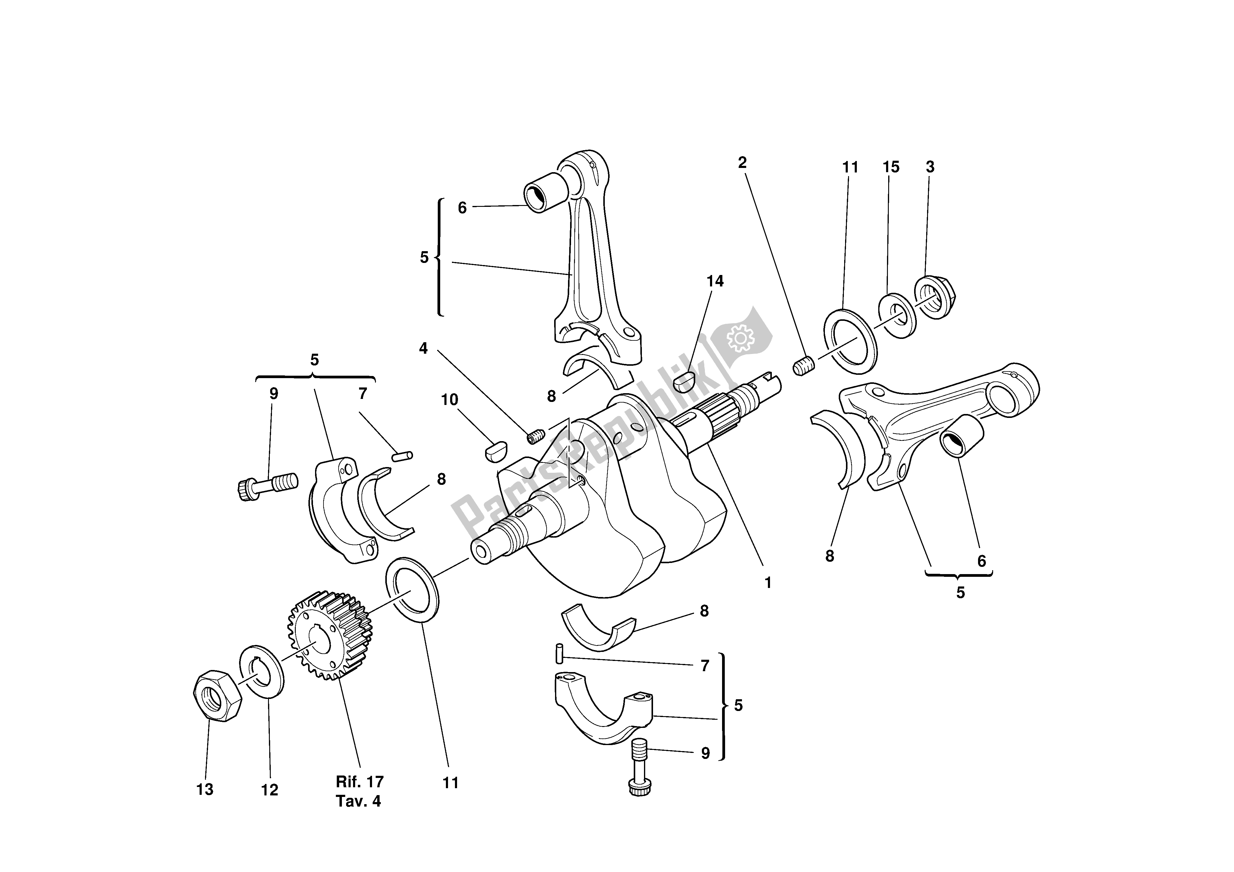 Tutte le parti per il Albero A Gomiti del Ducati Supersport DS 1000 2003