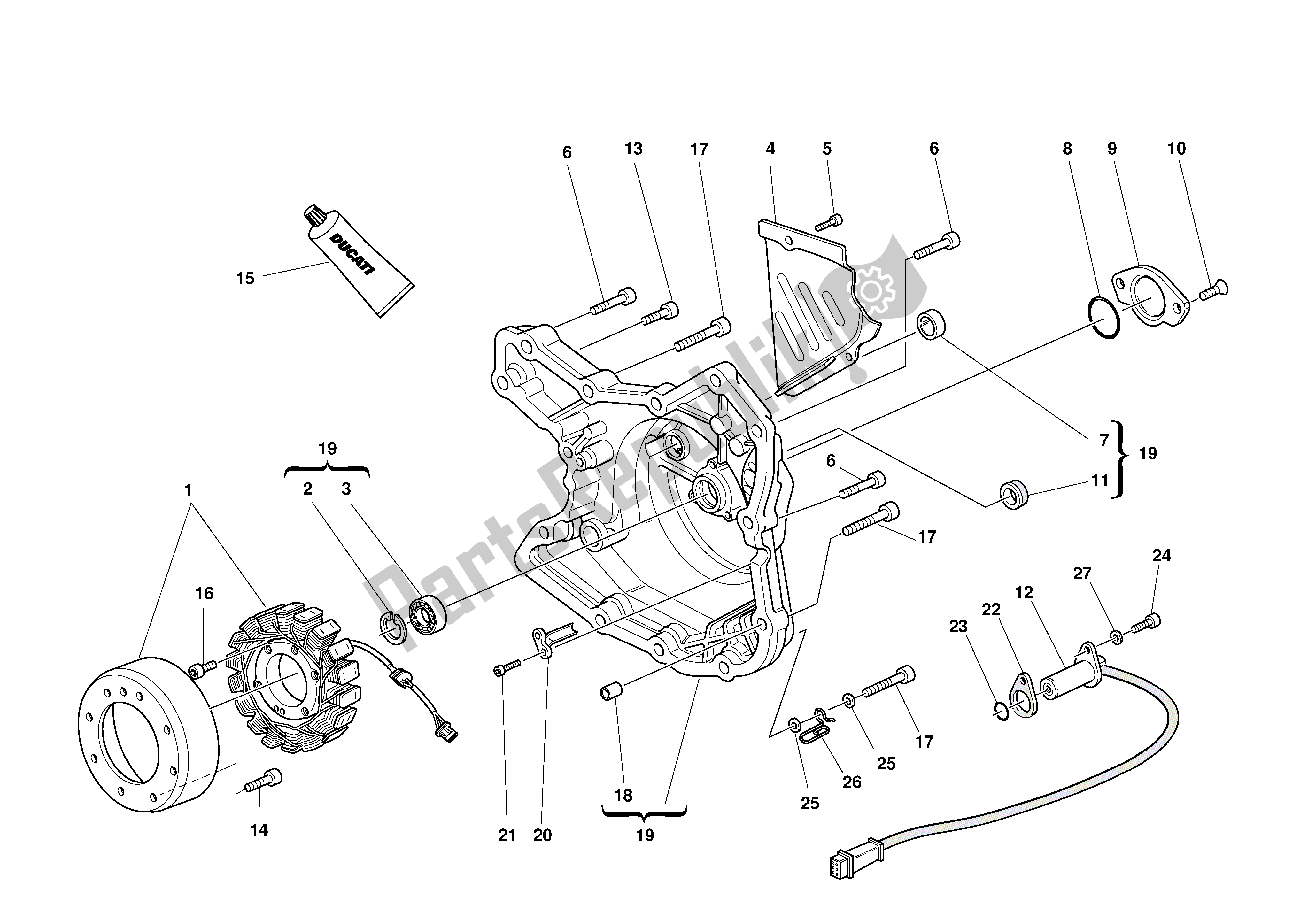 Todas las partes para Cubierta Del Alternador de Ducati Supersport DS 1000 2003