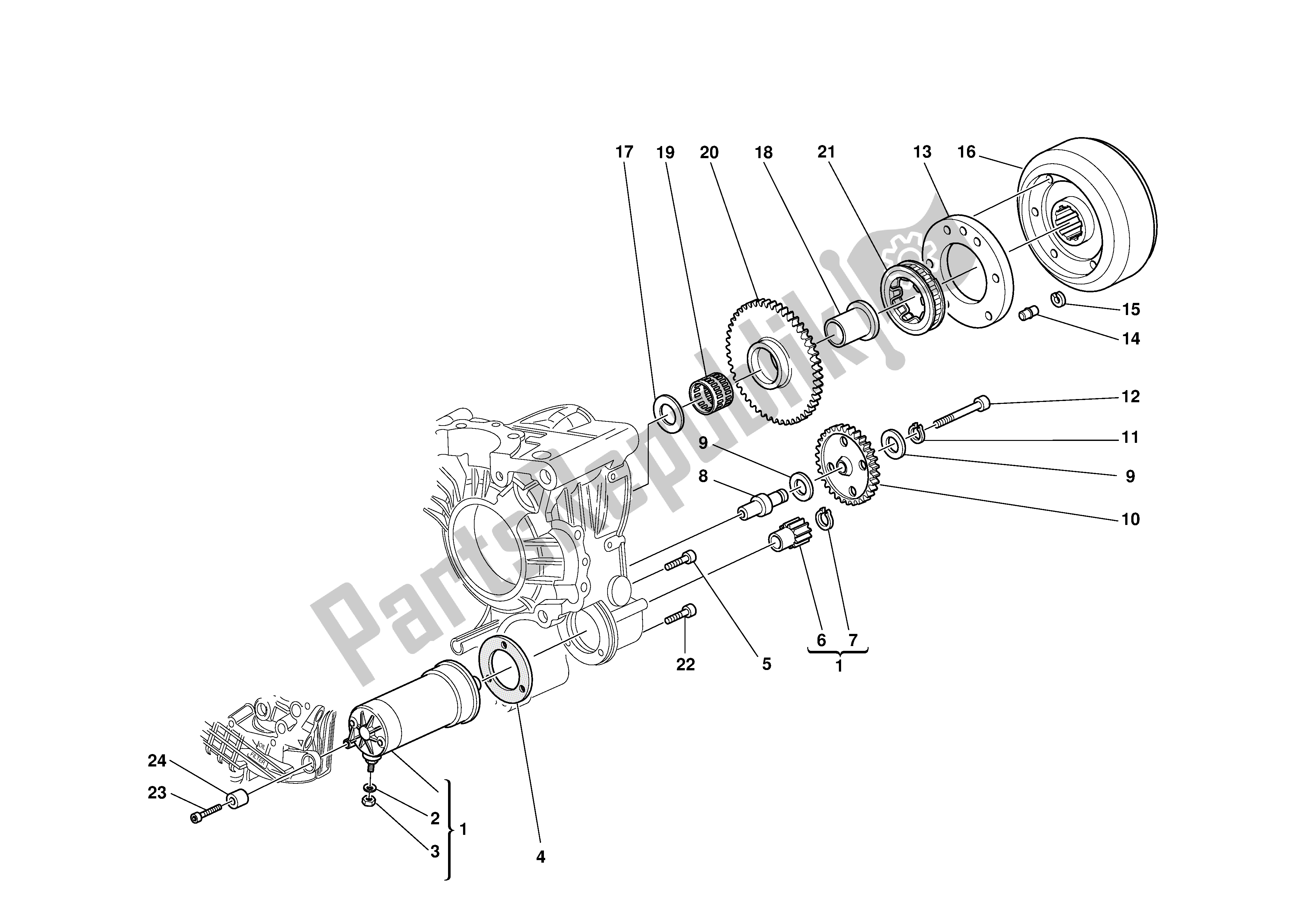 Tutte le parti per il Andignition Avviamento Elettrico del Ducati Supersport DS 1000 2003