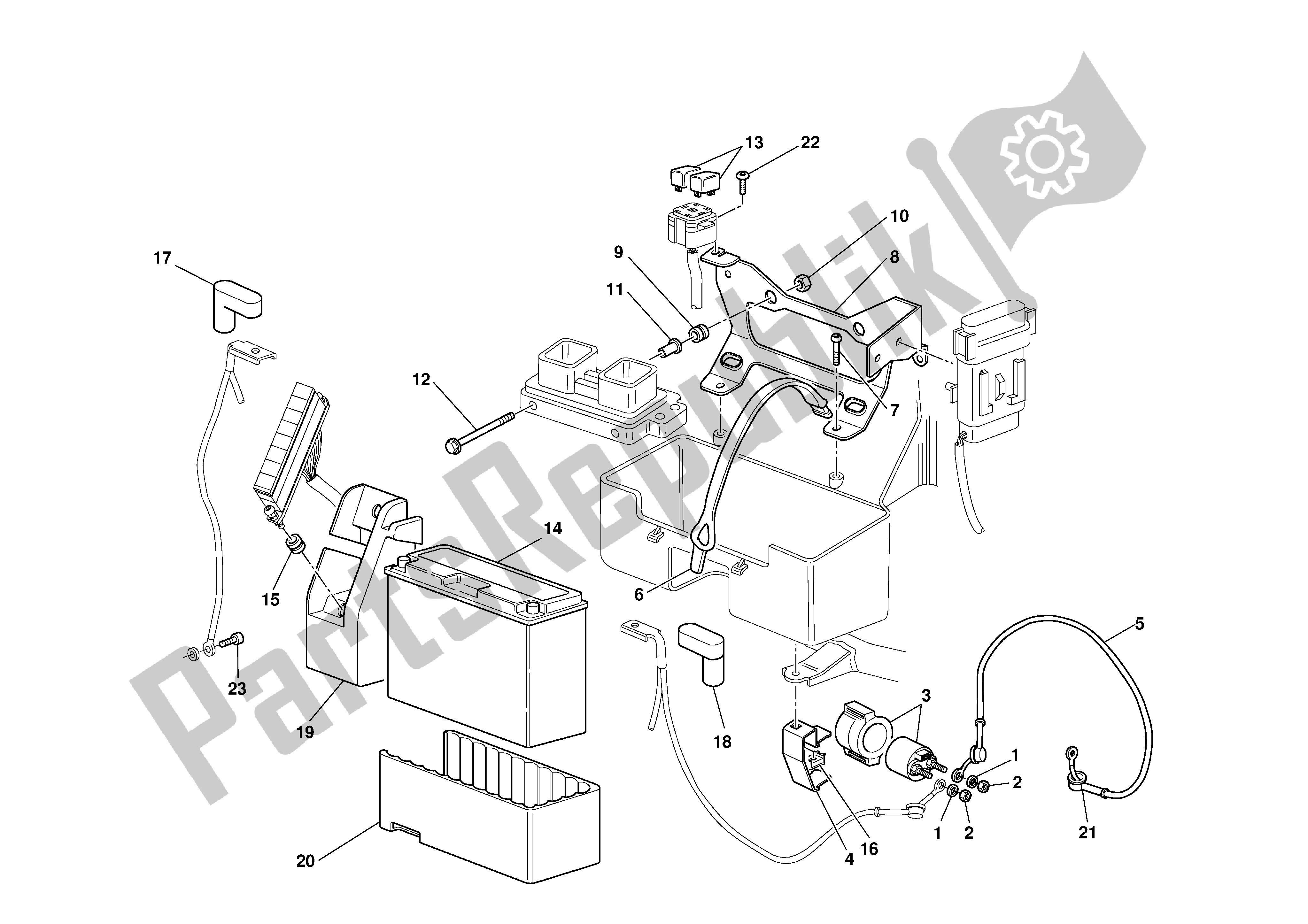 Todas las partes para Montaje En Caja De Batería de Ducati Supersport 620 2003