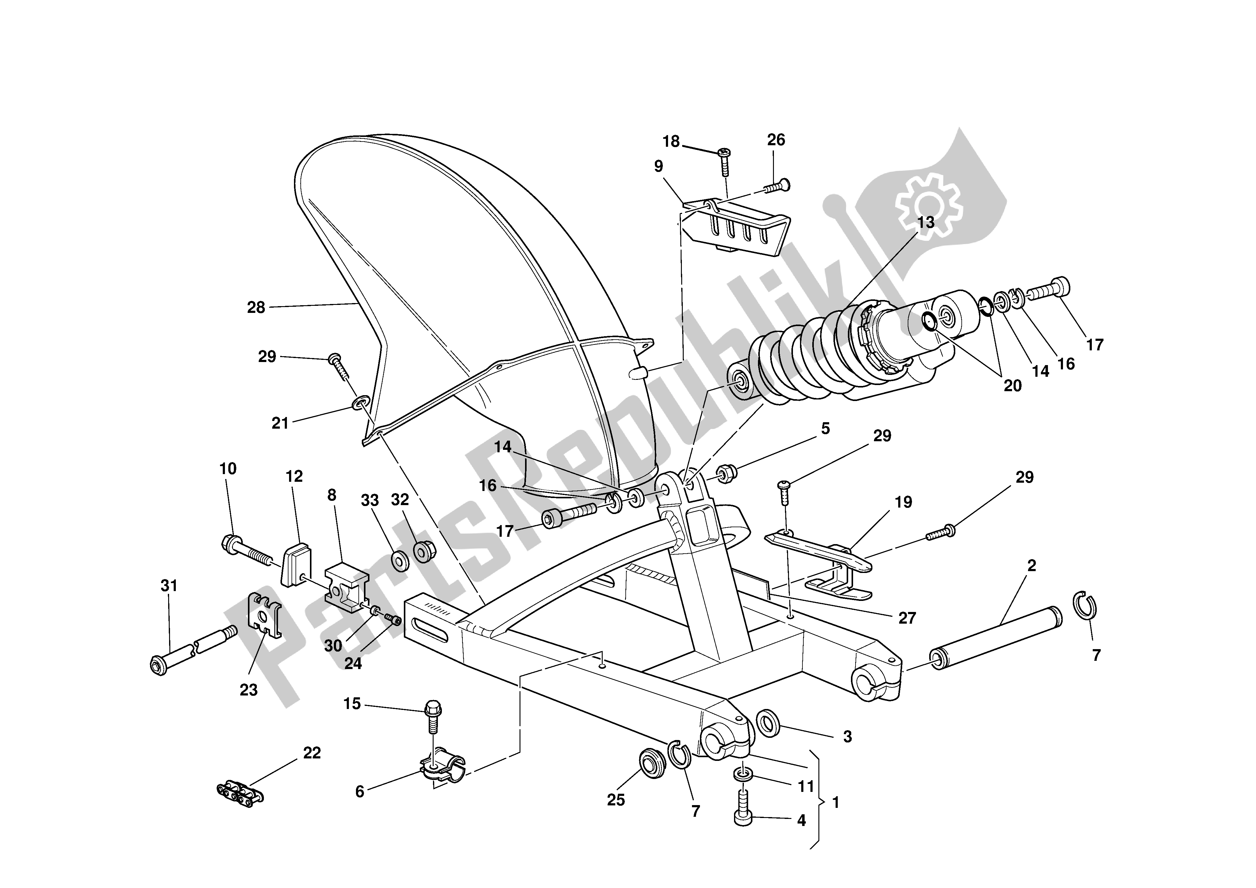 Todas las partes para Basculante Y Cadena de Ducati Supersport 620 2003