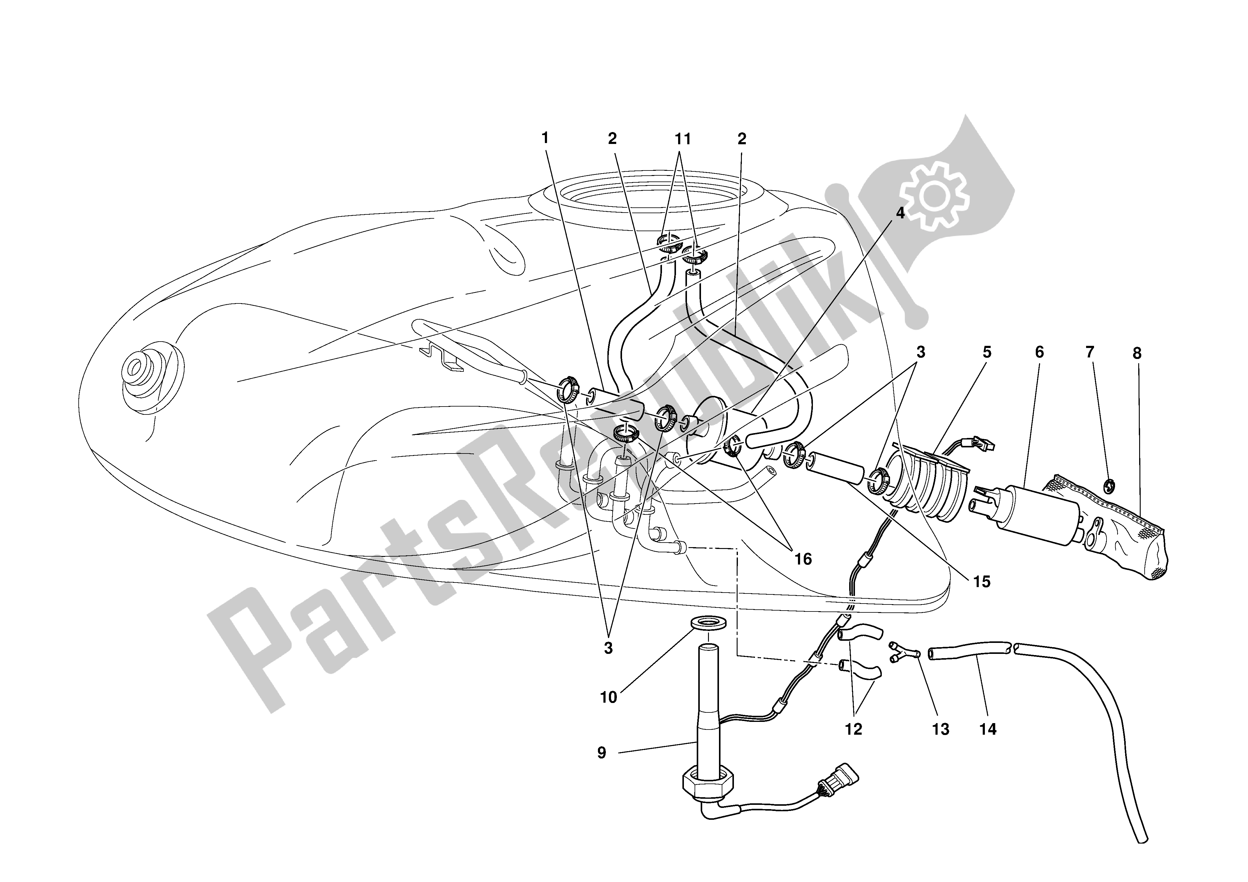 Tutte le parti per il Sistema Di Alimentazione Carburante del Ducati Supersport 620 2003