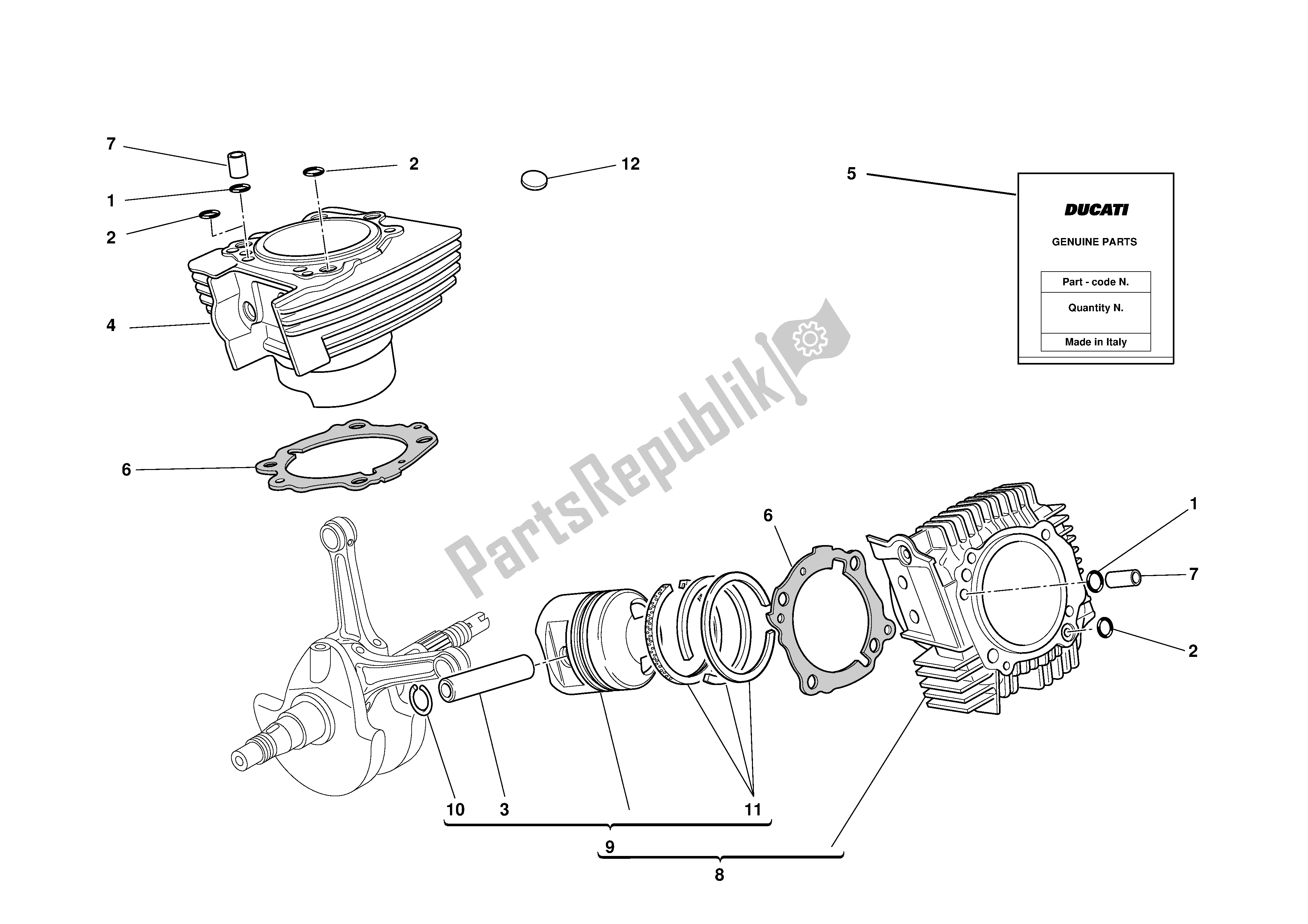 Todas las partes para Cilindros - Pistones de Ducati Supersport 620 2003