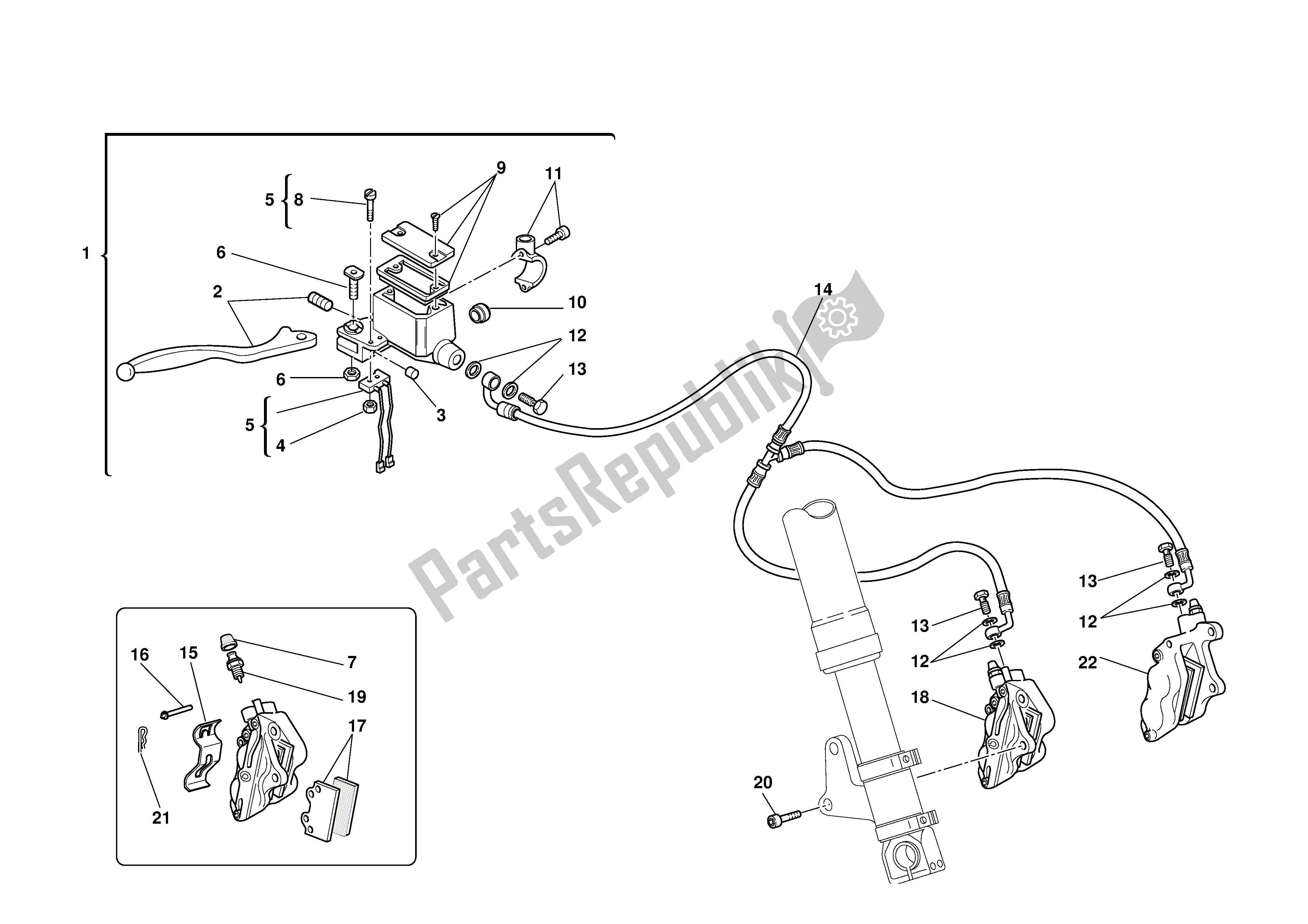 Tutte le parti per il Freno Anteriore del Ducati Supersport 620 2003