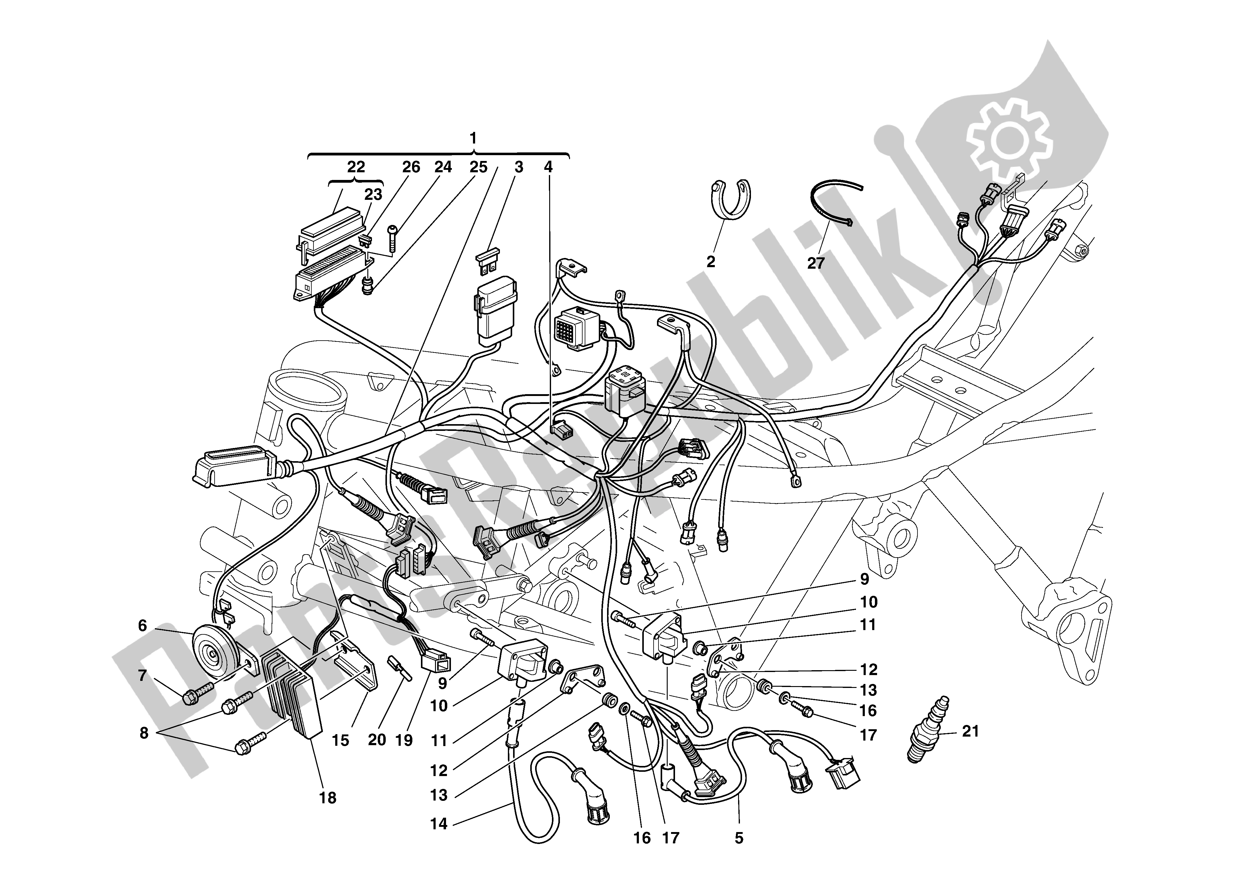 Tutte le parti per il Sistema Elettrico del Ducati Supersport 750 2002