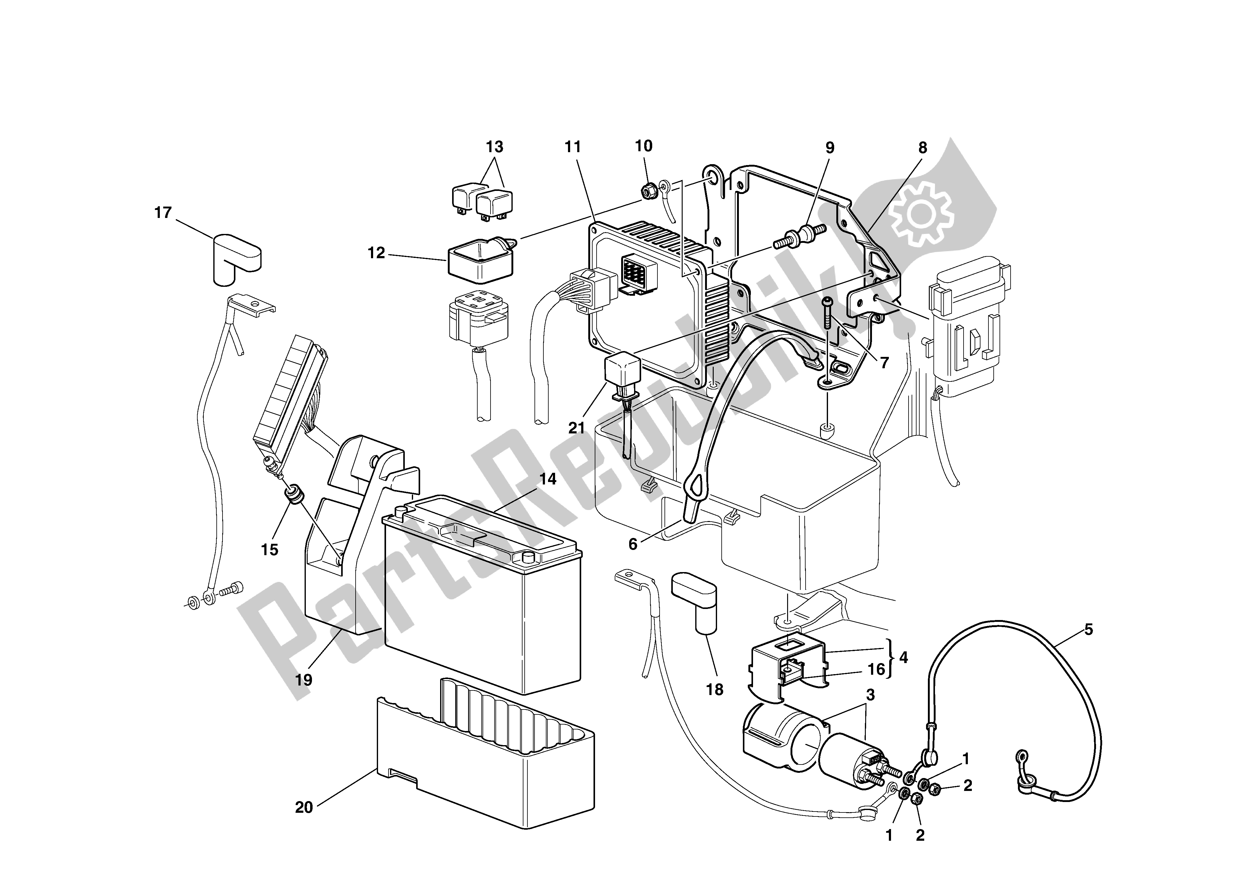 Todas las partes para Montaje En Caja De Batería de Ducati Supersport 750 2002