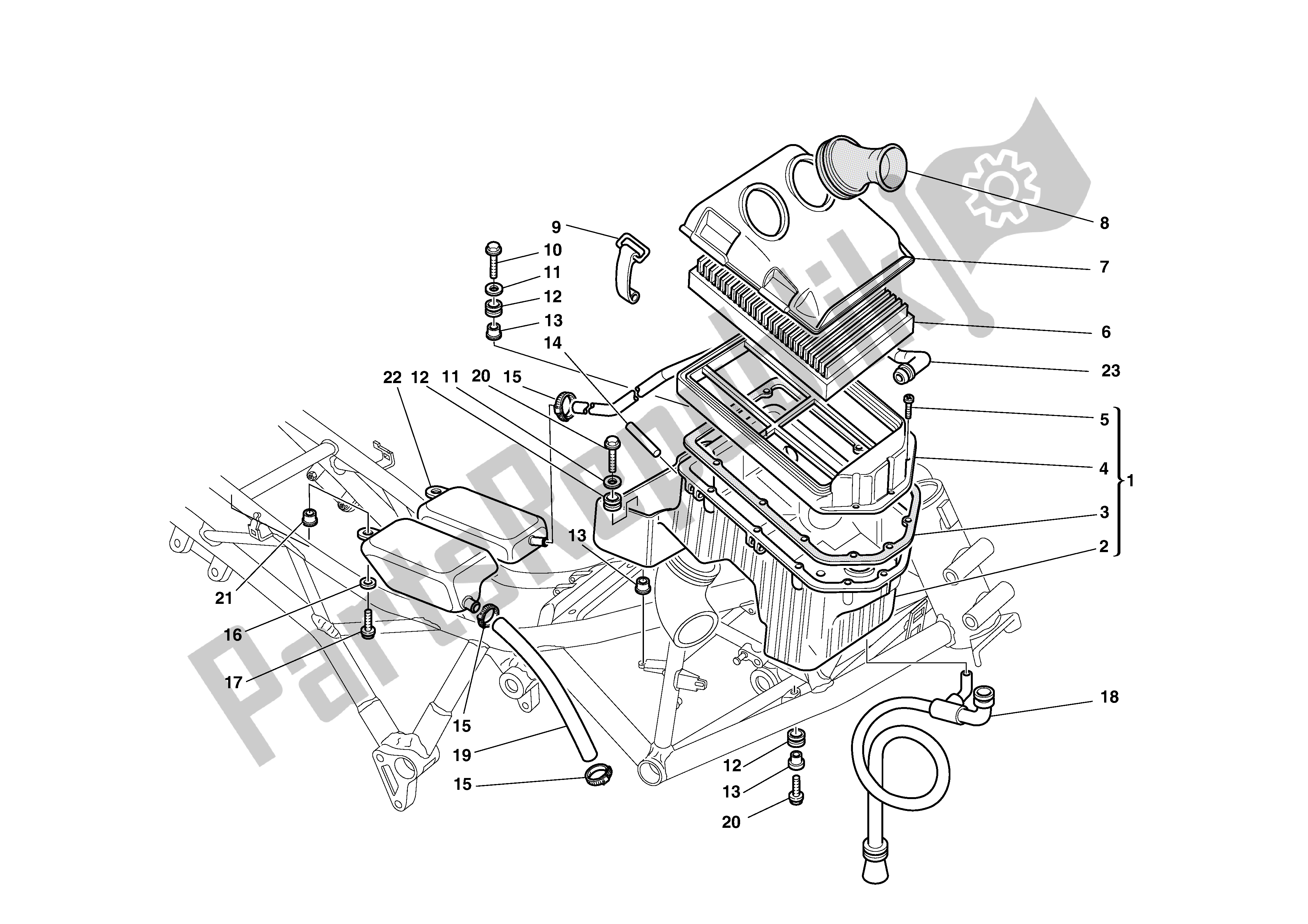 Todas las partes para Inducción De Aire Y Solvente de Ducati Supersport 750 2002