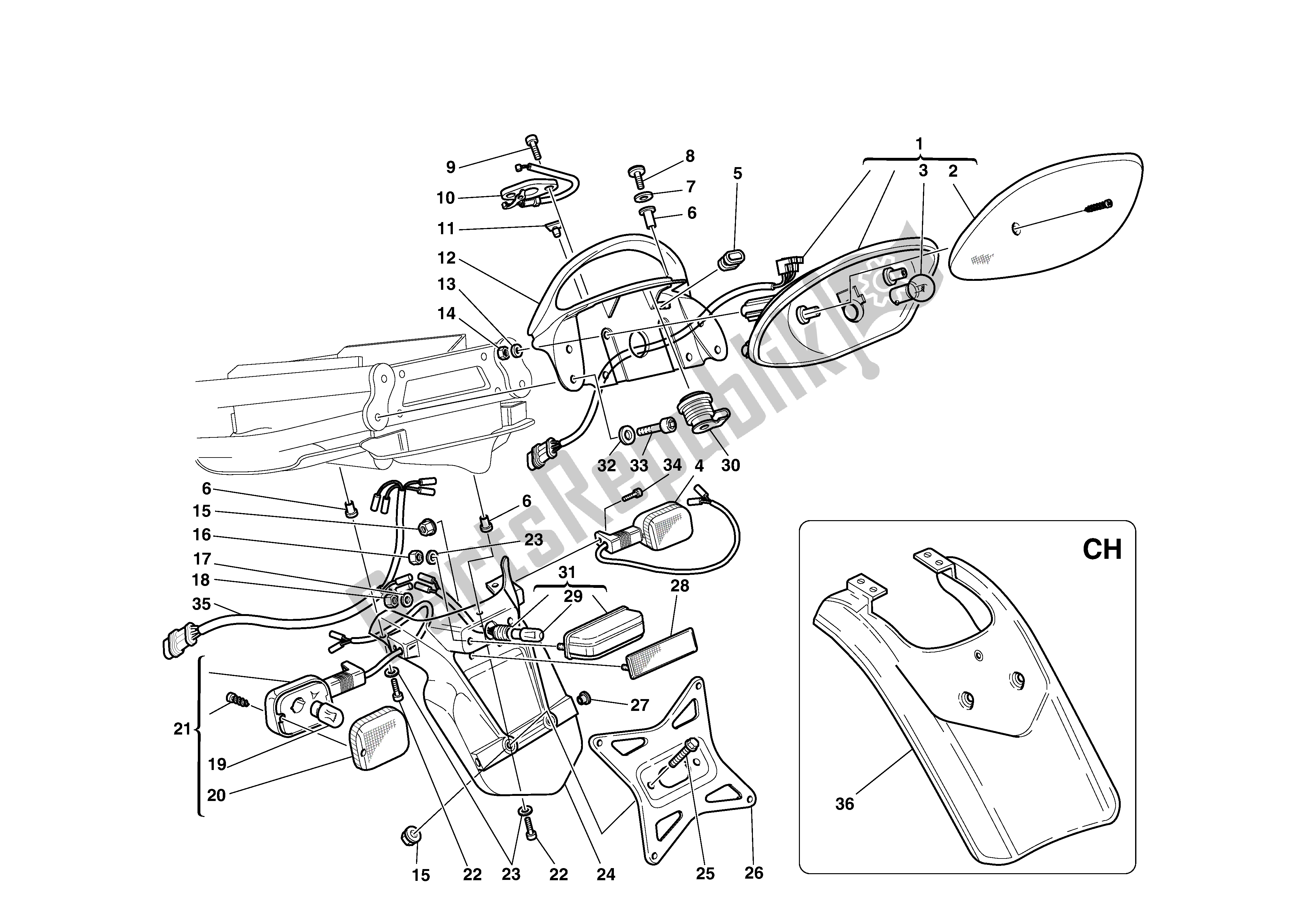 Todas las partes para Titular De Matrícula de Ducati Supersport 750 2002