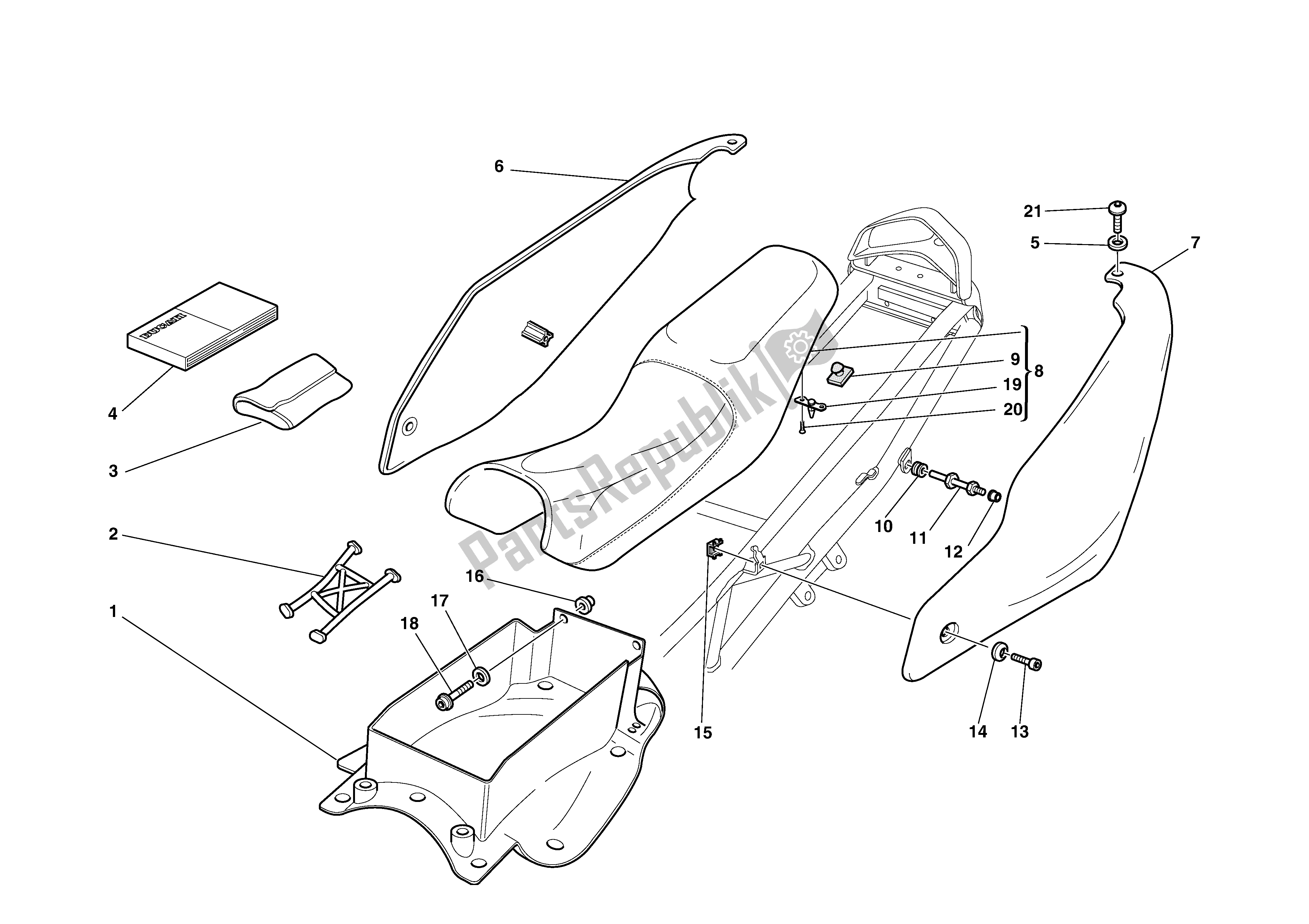 Tutte le parti per il Posto A Sedere del Ducati Supersport 750 2002