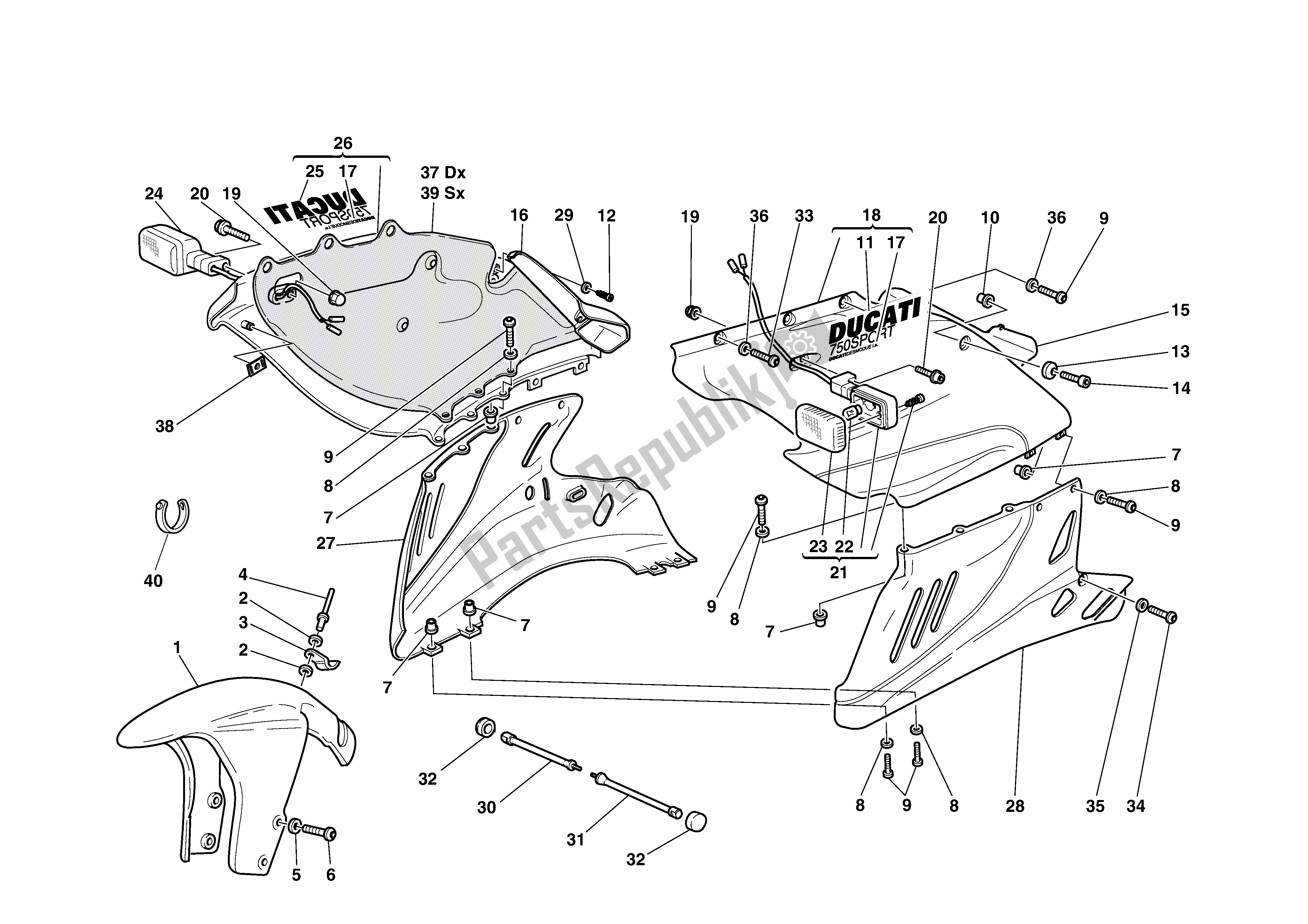 Todas las partes para Mercado de Ducati Supersport 750 2002