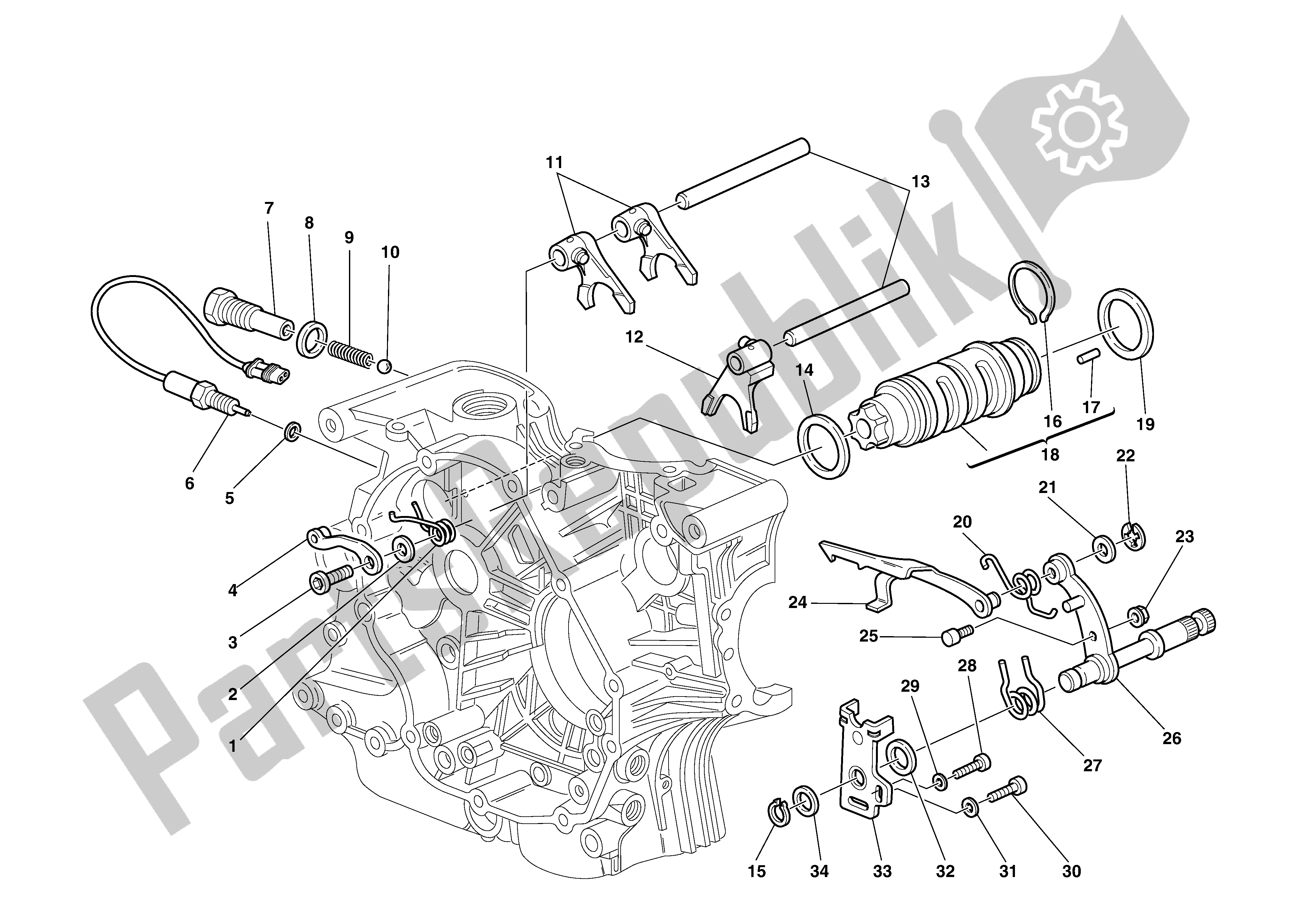 Tutte le parti per il Gearchange del Ducati Supersport 750 2002