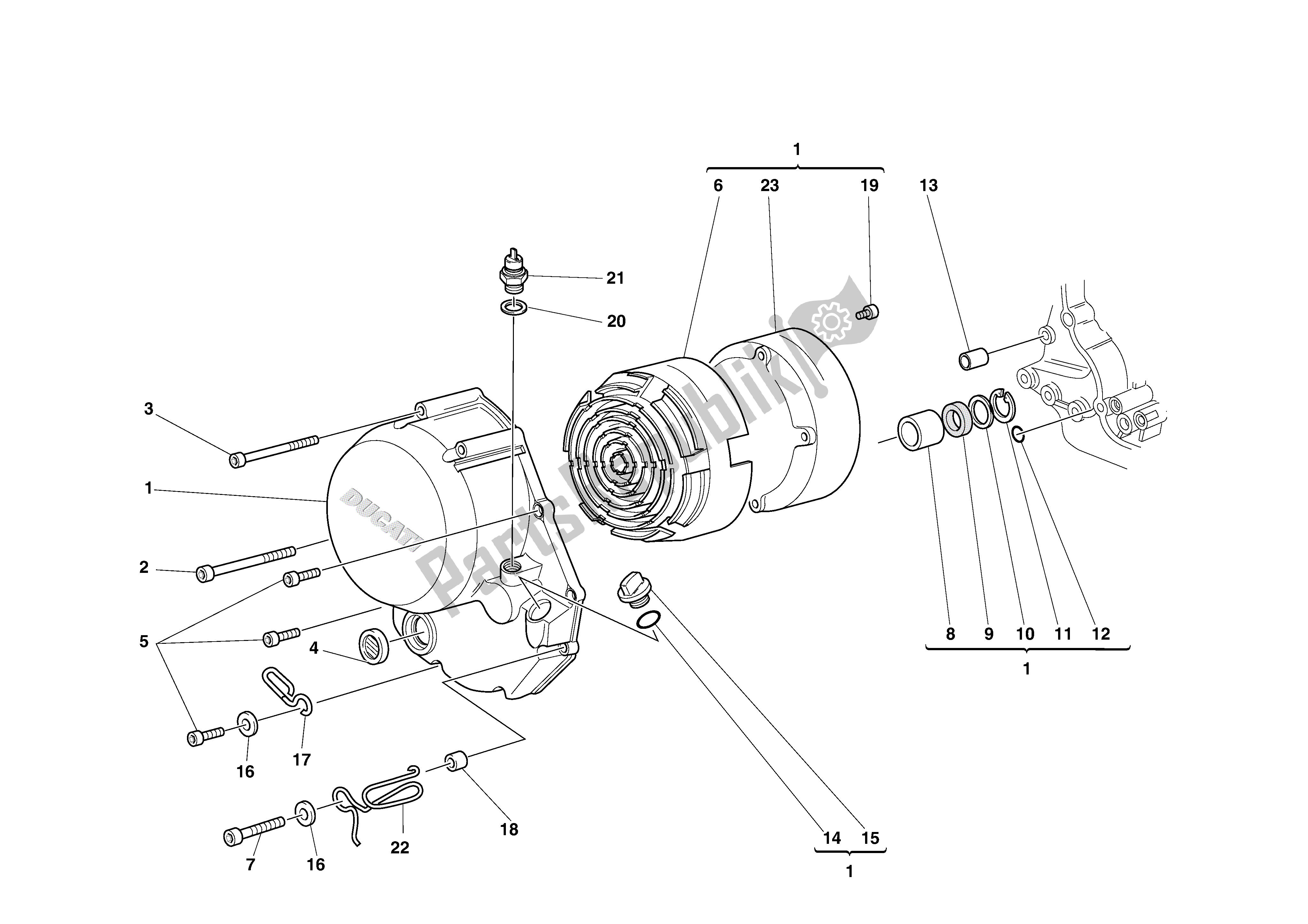 Alle onderdelen voor de Koppelingsdeksel van de Ducati Supersport 750 2002