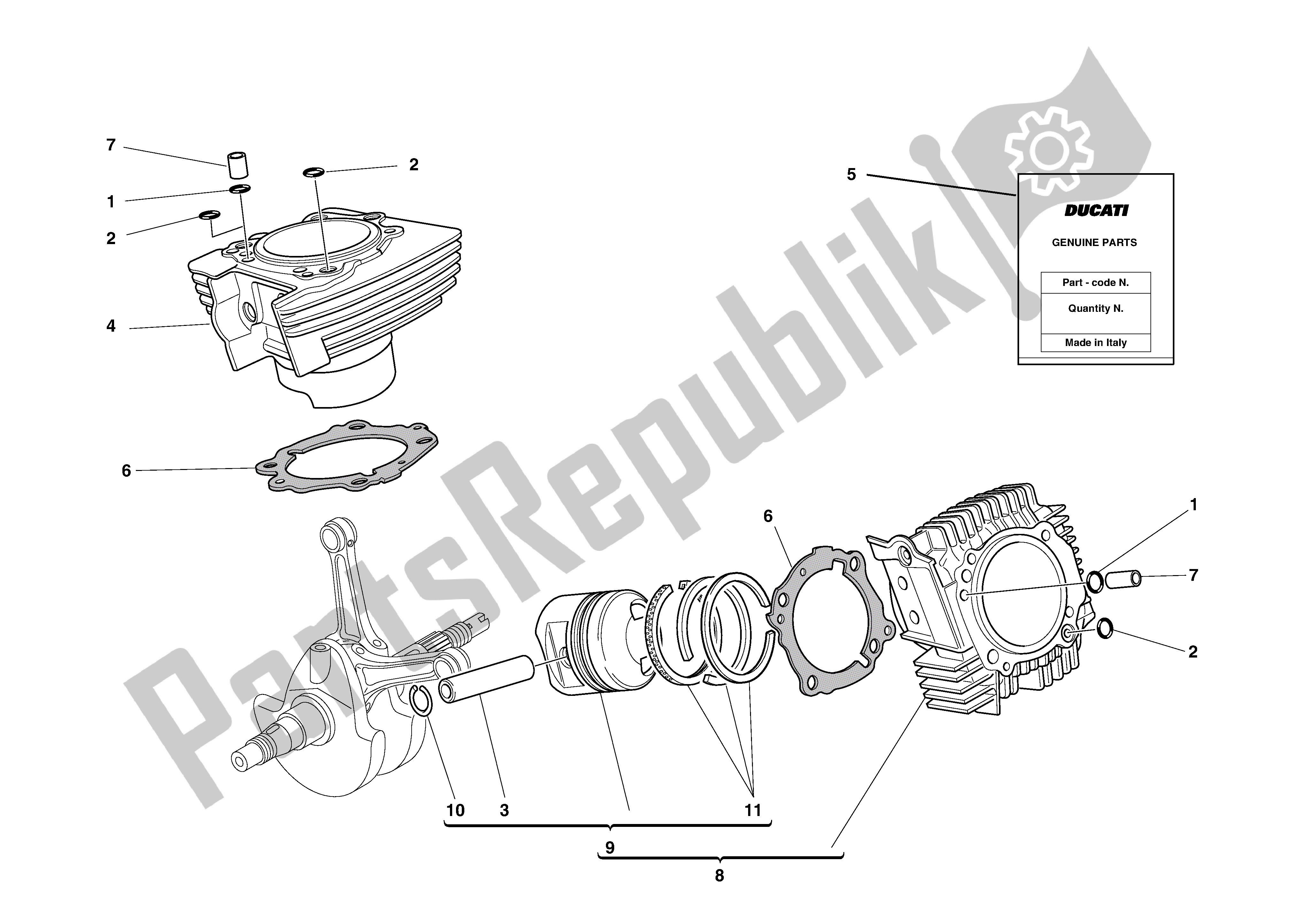 Todas las partes para Cilindros - Pistones de Ducati Supersport 750 2002