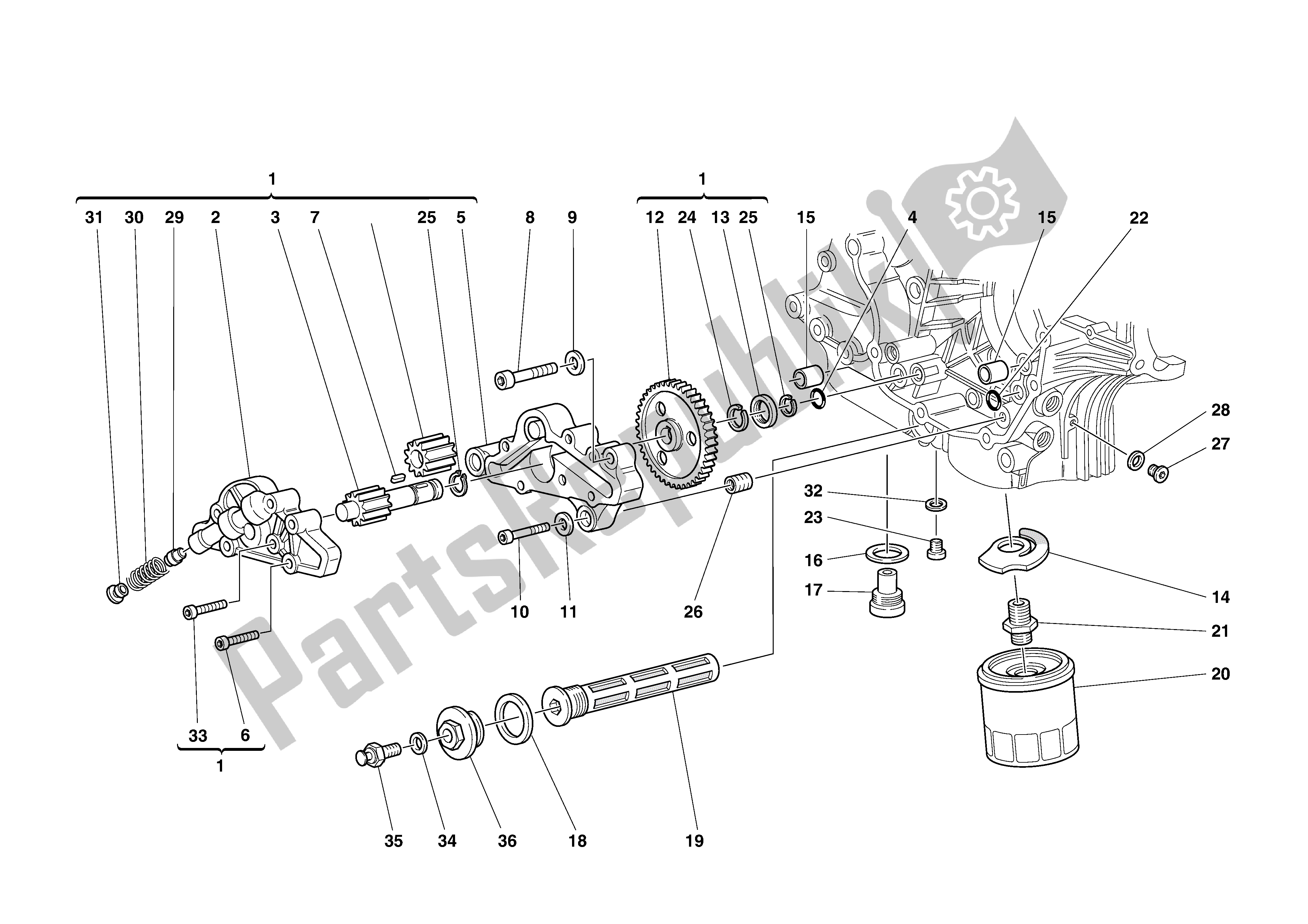 Tutte le parti per il Filtri E Pompa Dell'olio del Ducati Supersport 750 2002