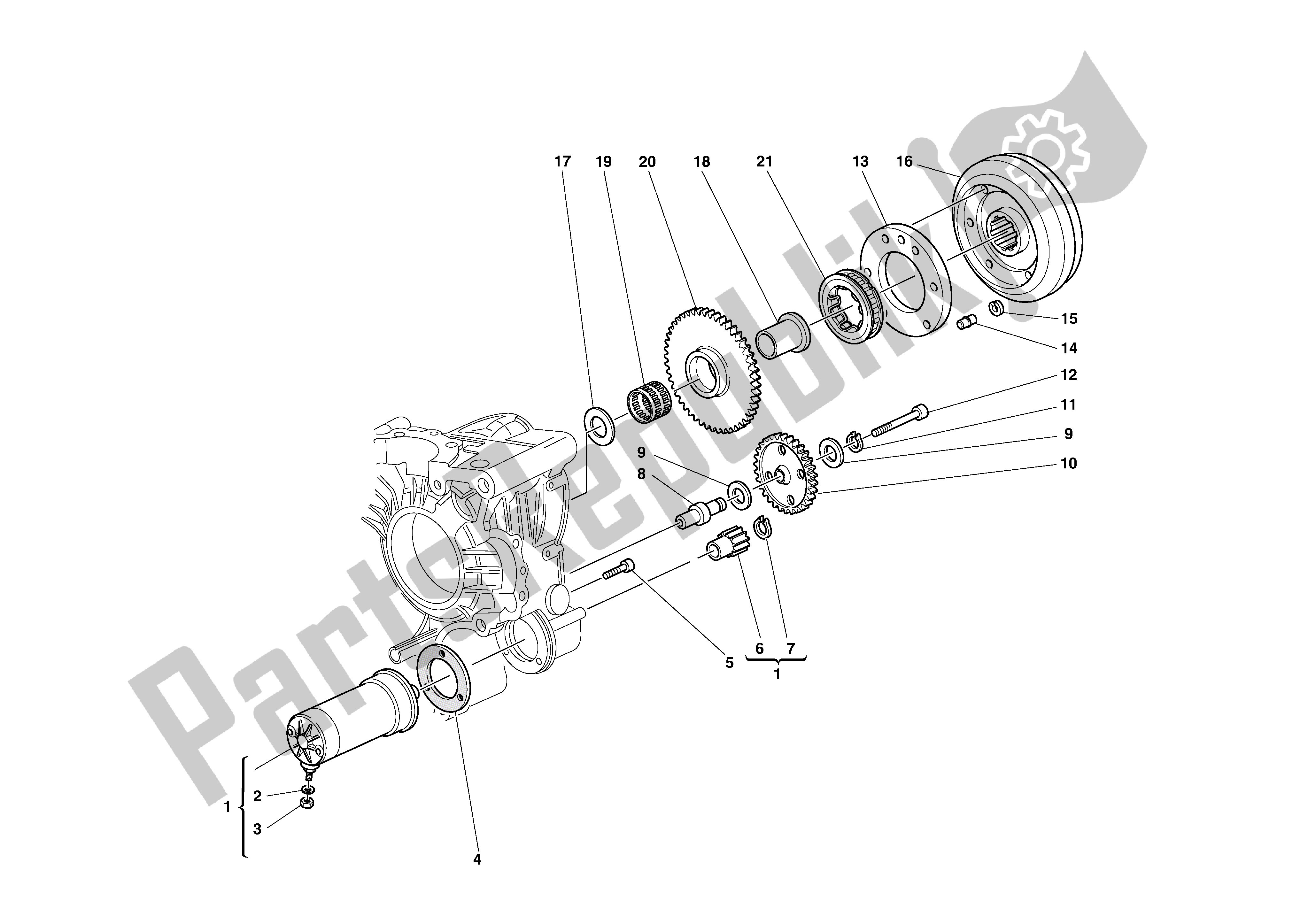 Alle onderdelen voor de Elektrische Starter Andignition van de Ducati Supersport 750 2002