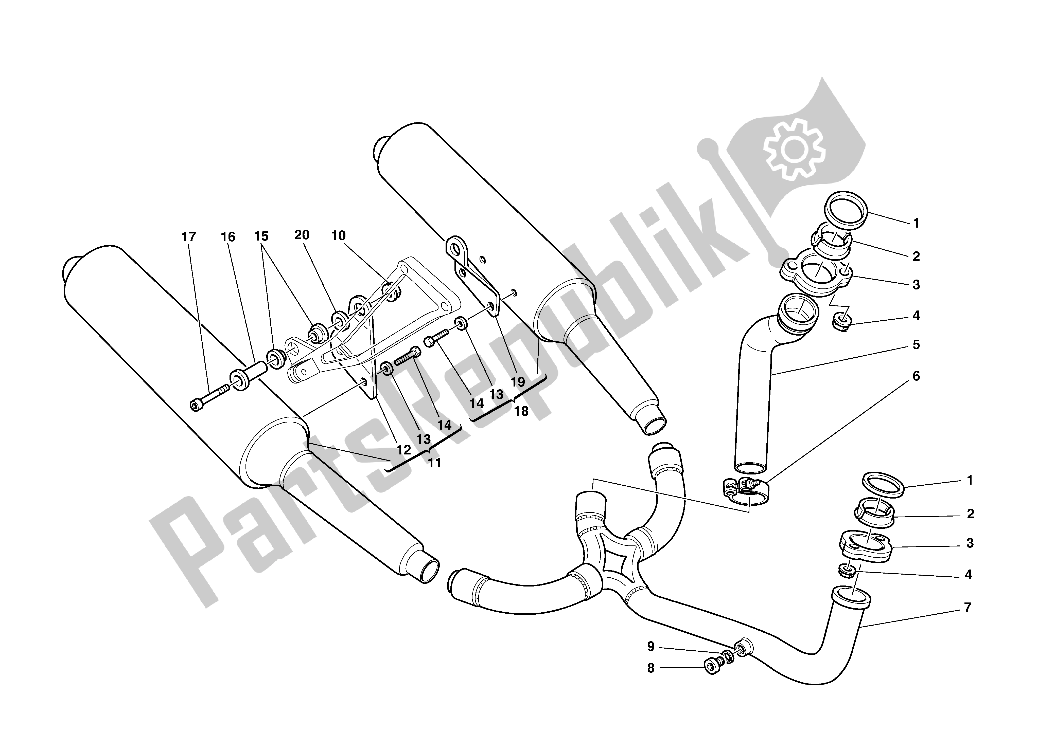 Todas las partes para Sistema De Escape de Ducati Supersport 750 2002