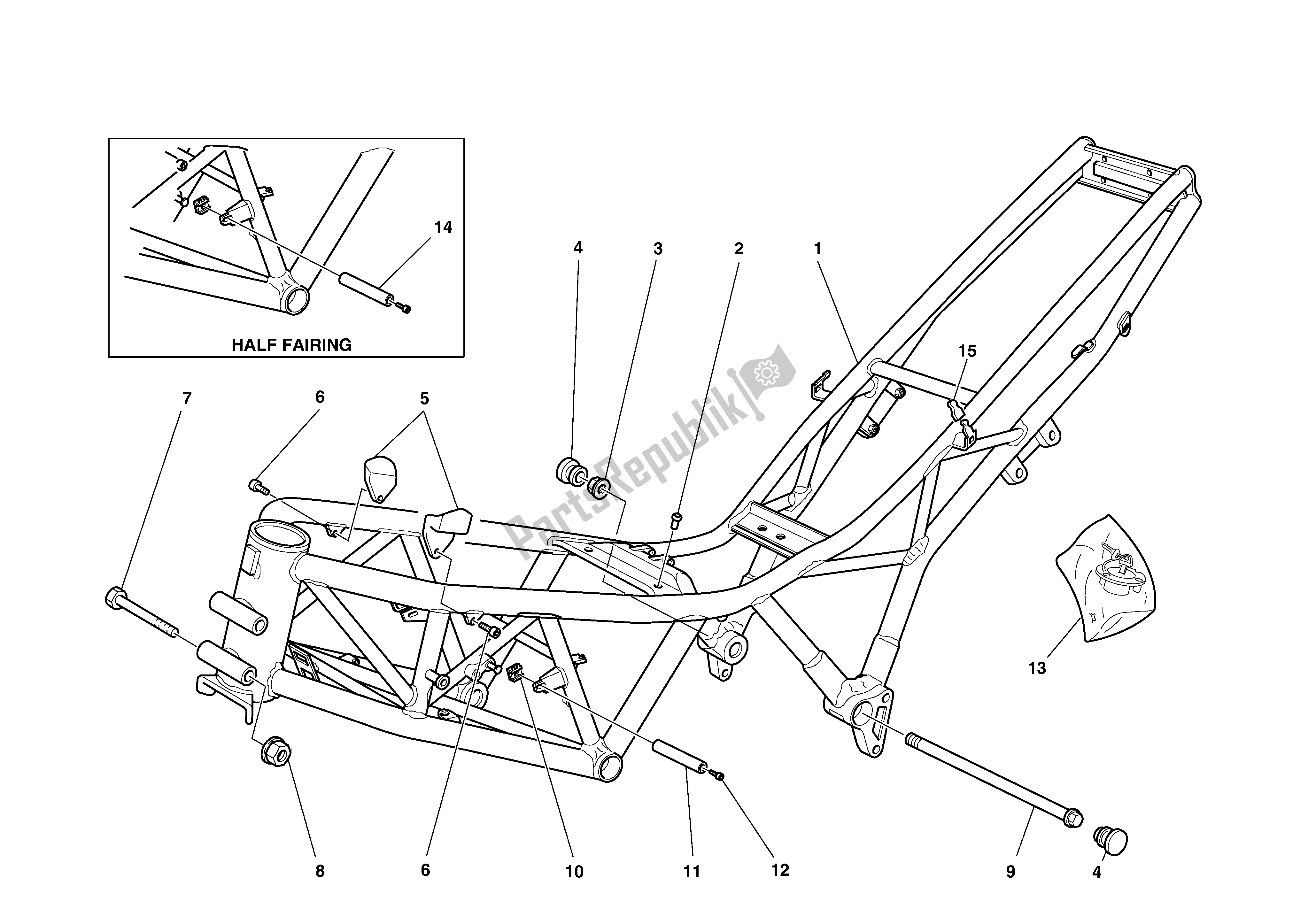 Todas las partes para Marco de Ducati Supersport 750 2002