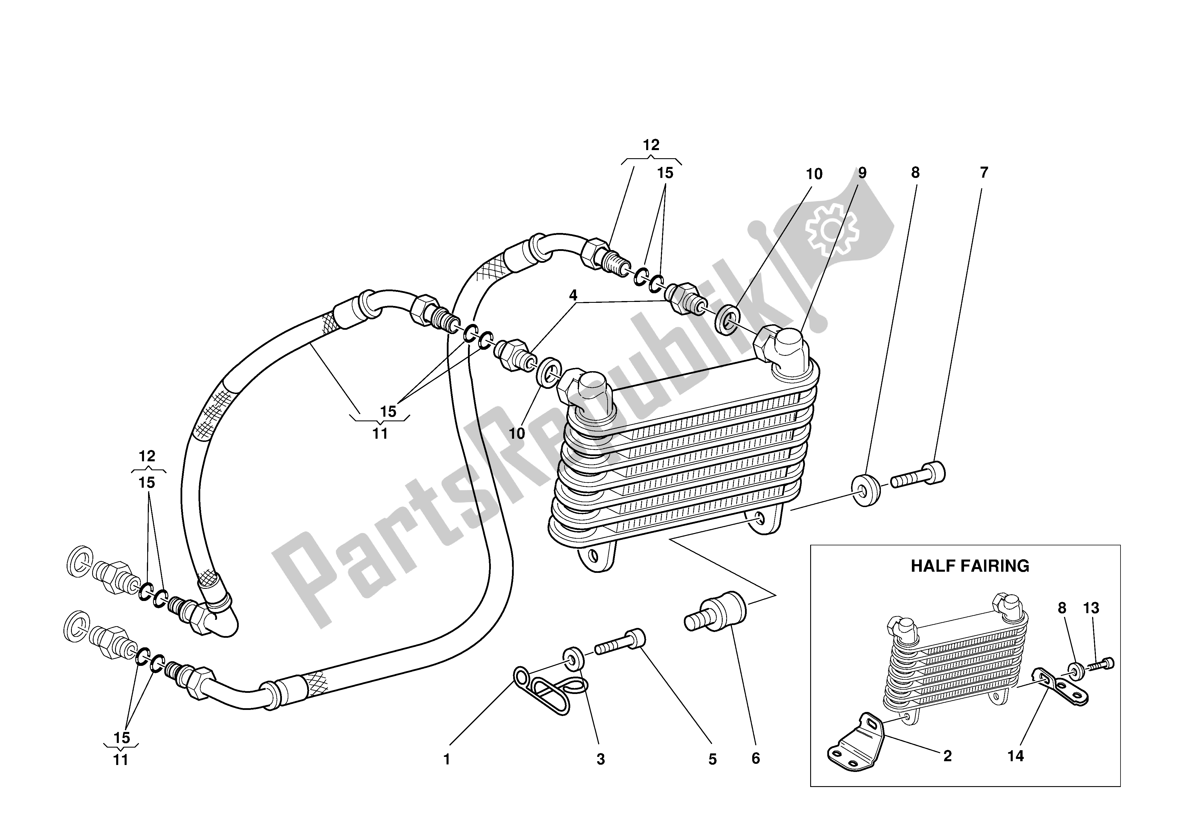 Tutte le parti per il Radiatore Dell'olio del Ducati Supersport 800 2003