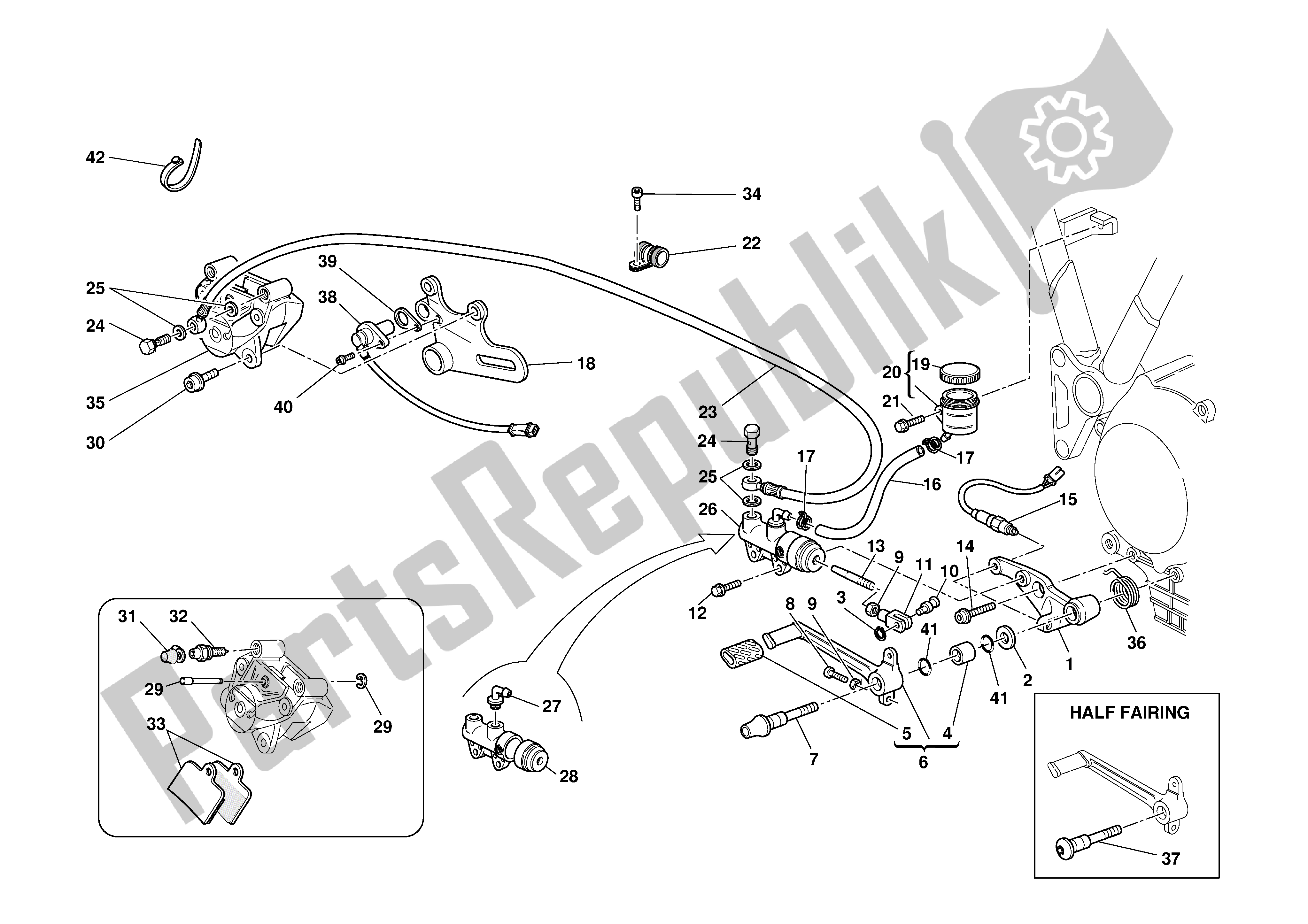 Todas las partes para Freno Hidráulico Trasero de Ducati Supersport 800 2003