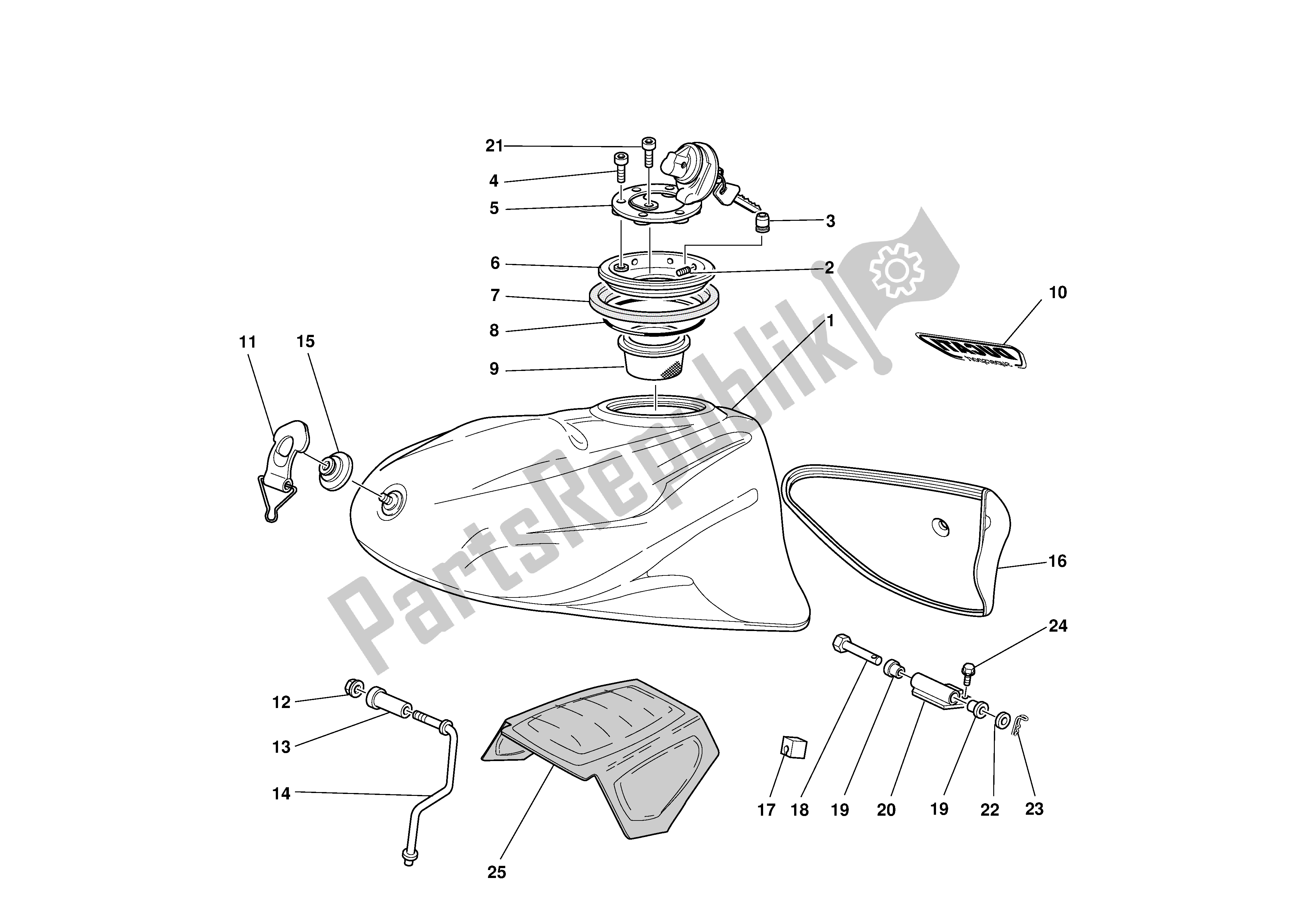 Alle onderdelen voor de Benzinetank van de Ducati Supersport 800 2003