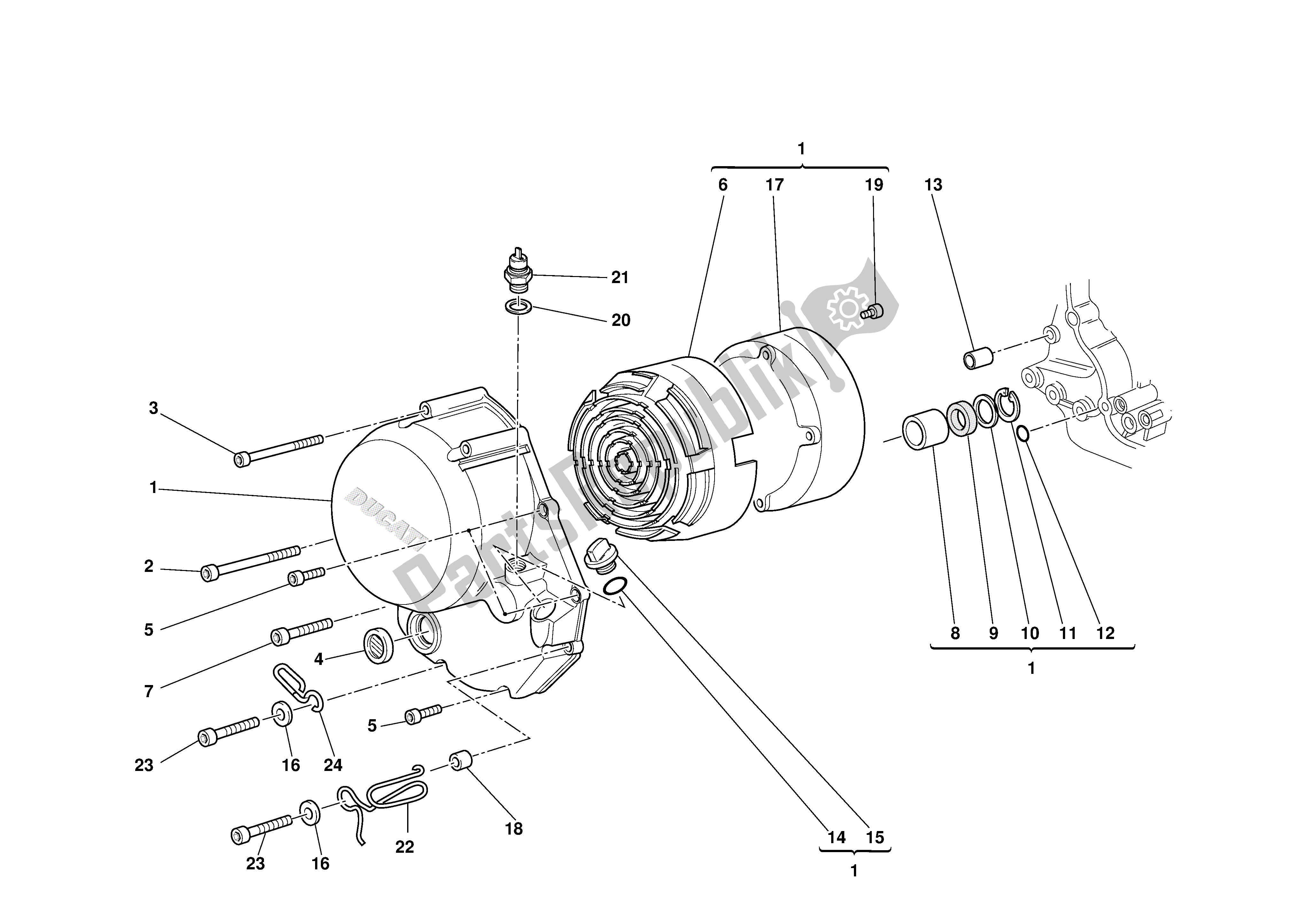 Todas las partes para Tapa Del Embrague de Ducati Supersport 800 2003