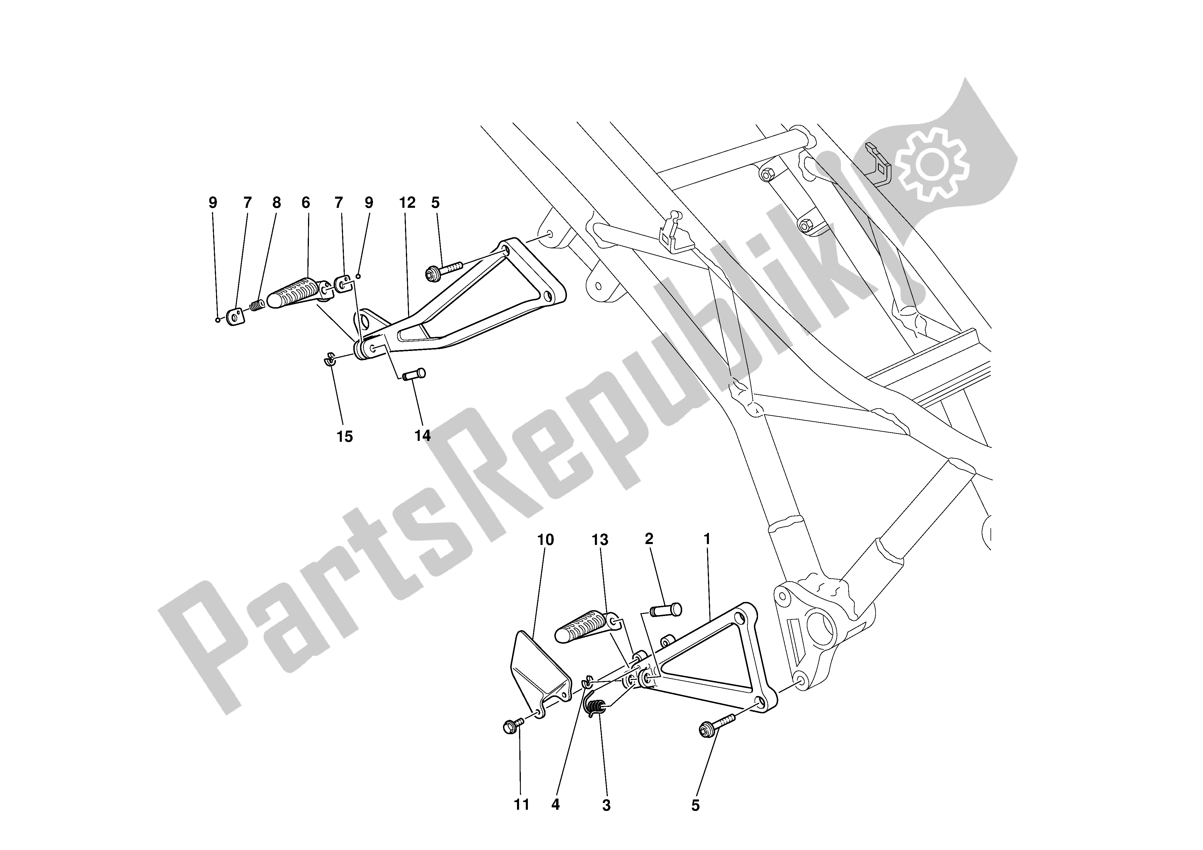 Todas las partes para Rh. Reposapiés de Ducati Supersport 800 2003