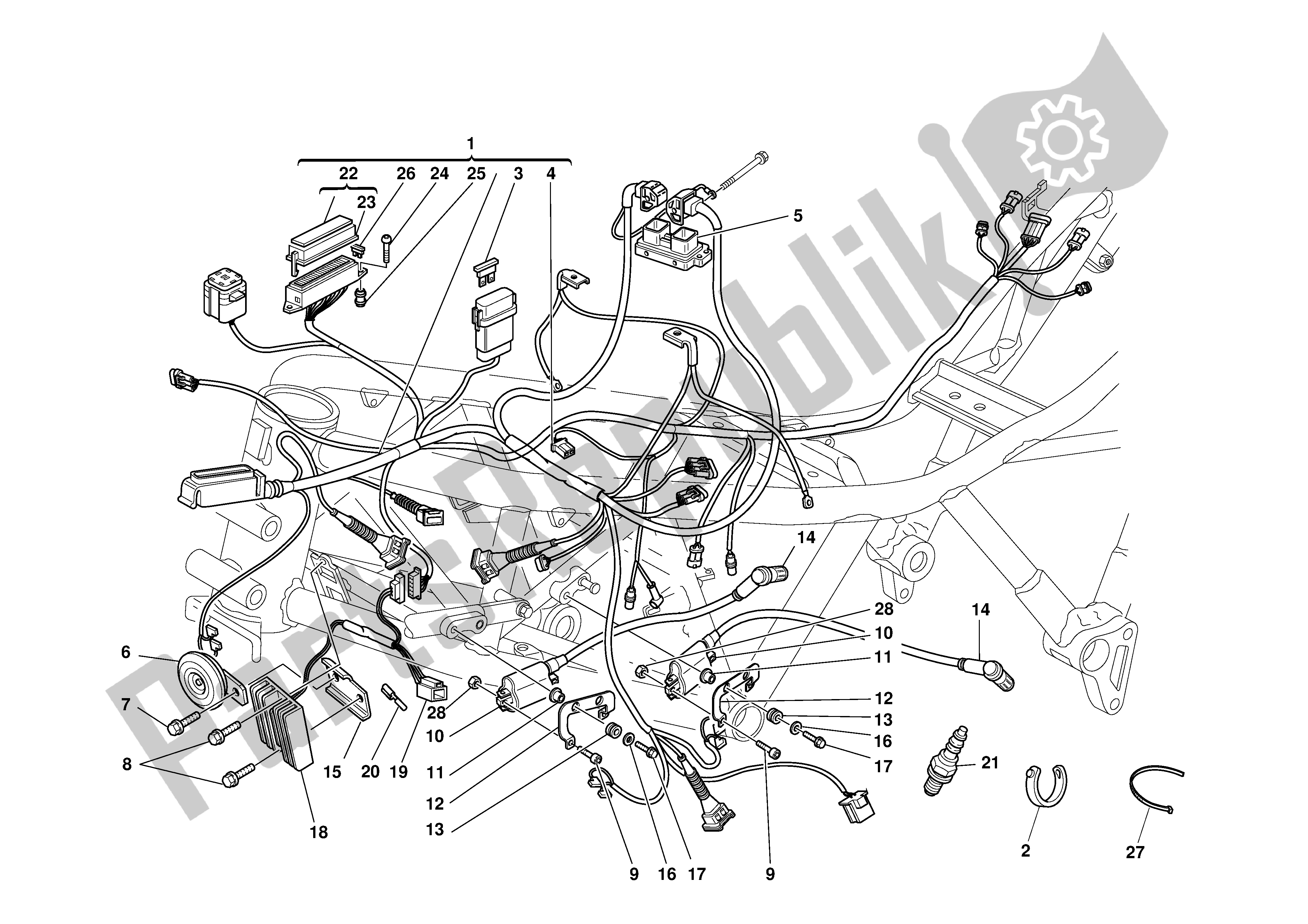 Tutte le parti per il Sistema Elettrico del Ducati Supersport 800 2003