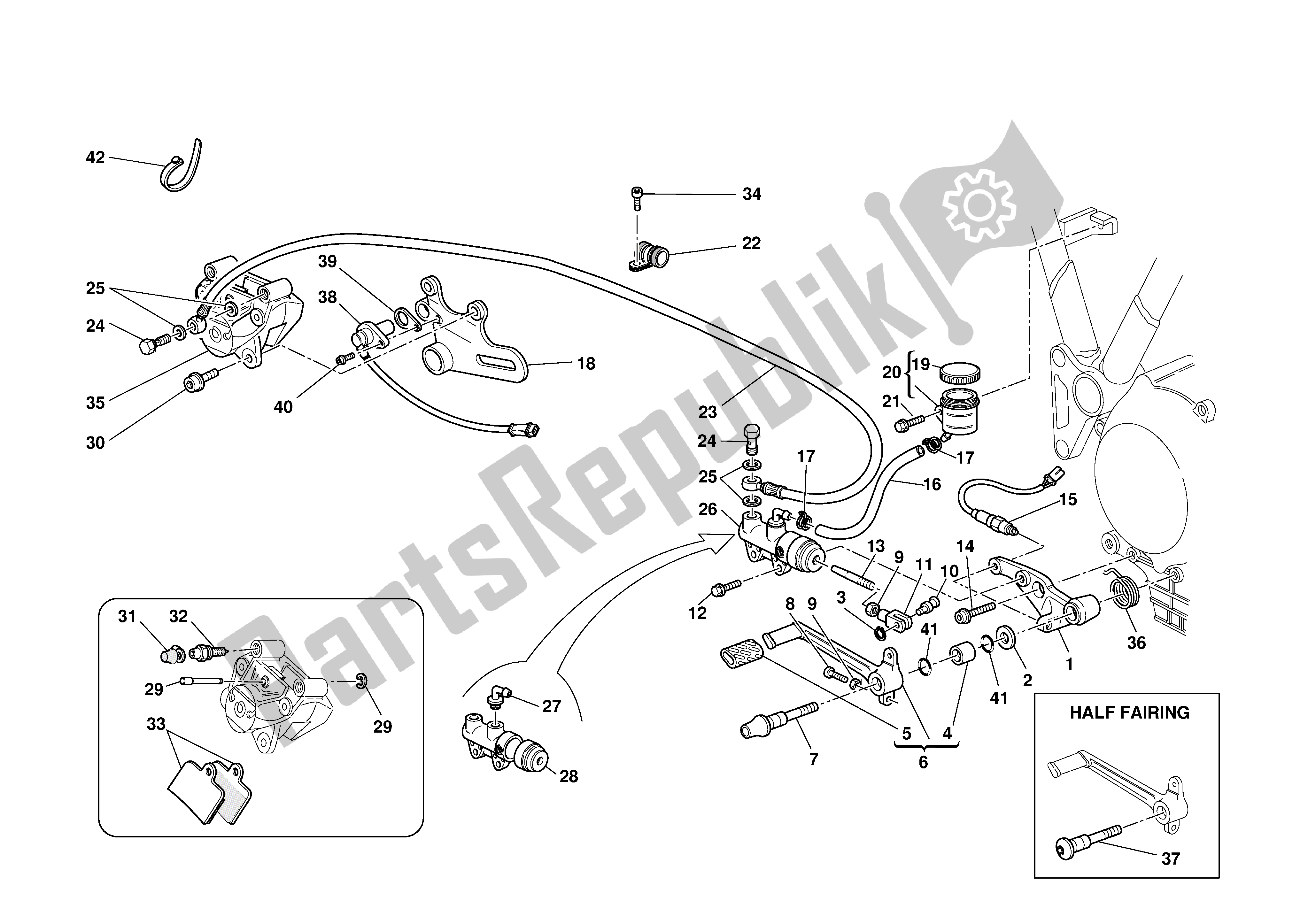 Todas las partes para Freno Hidráulico Trasero de Ducati Supersport 800 2003