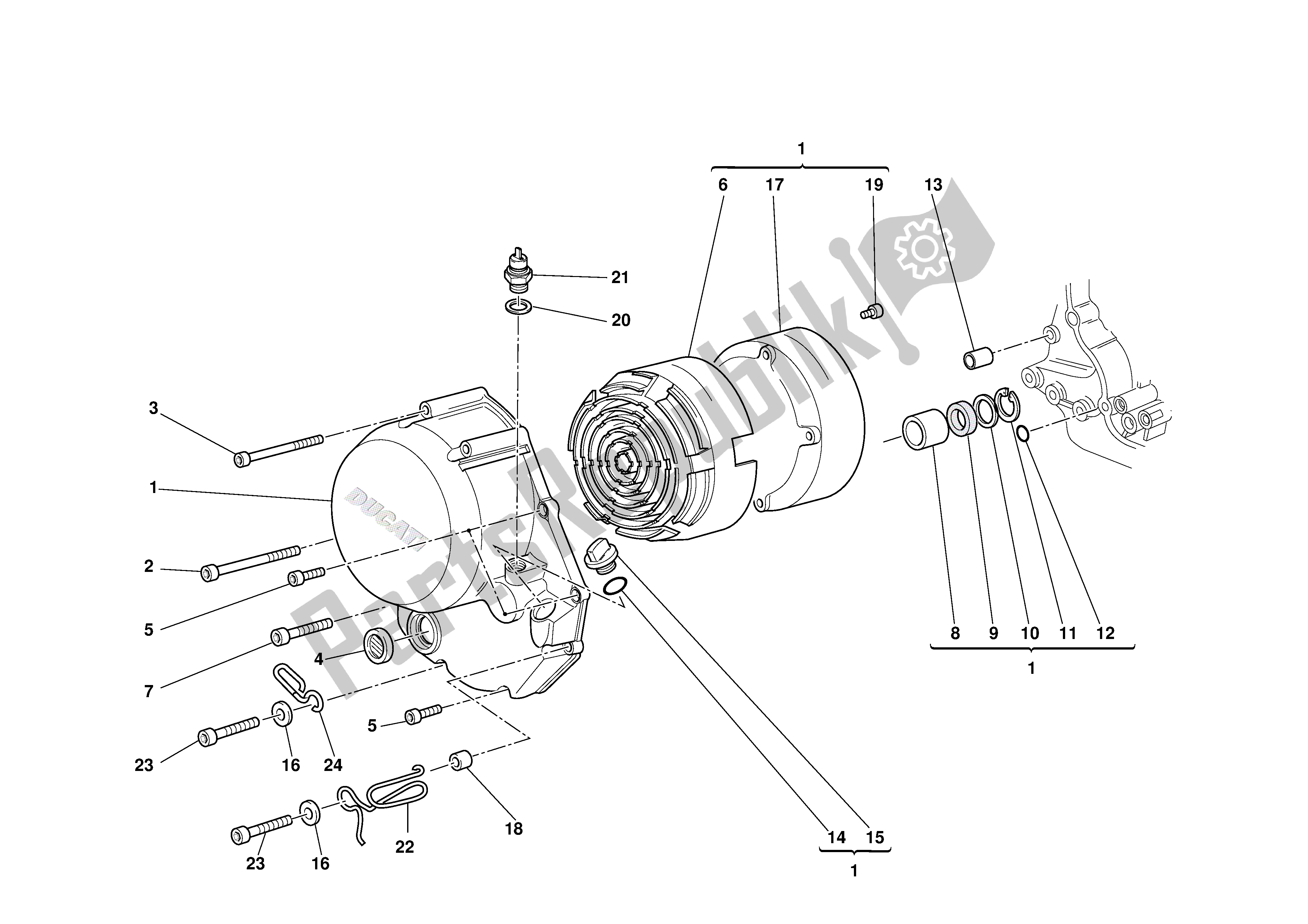 Todas las partes para Tapa Del Embrague de Ducati Supersport 800 2003