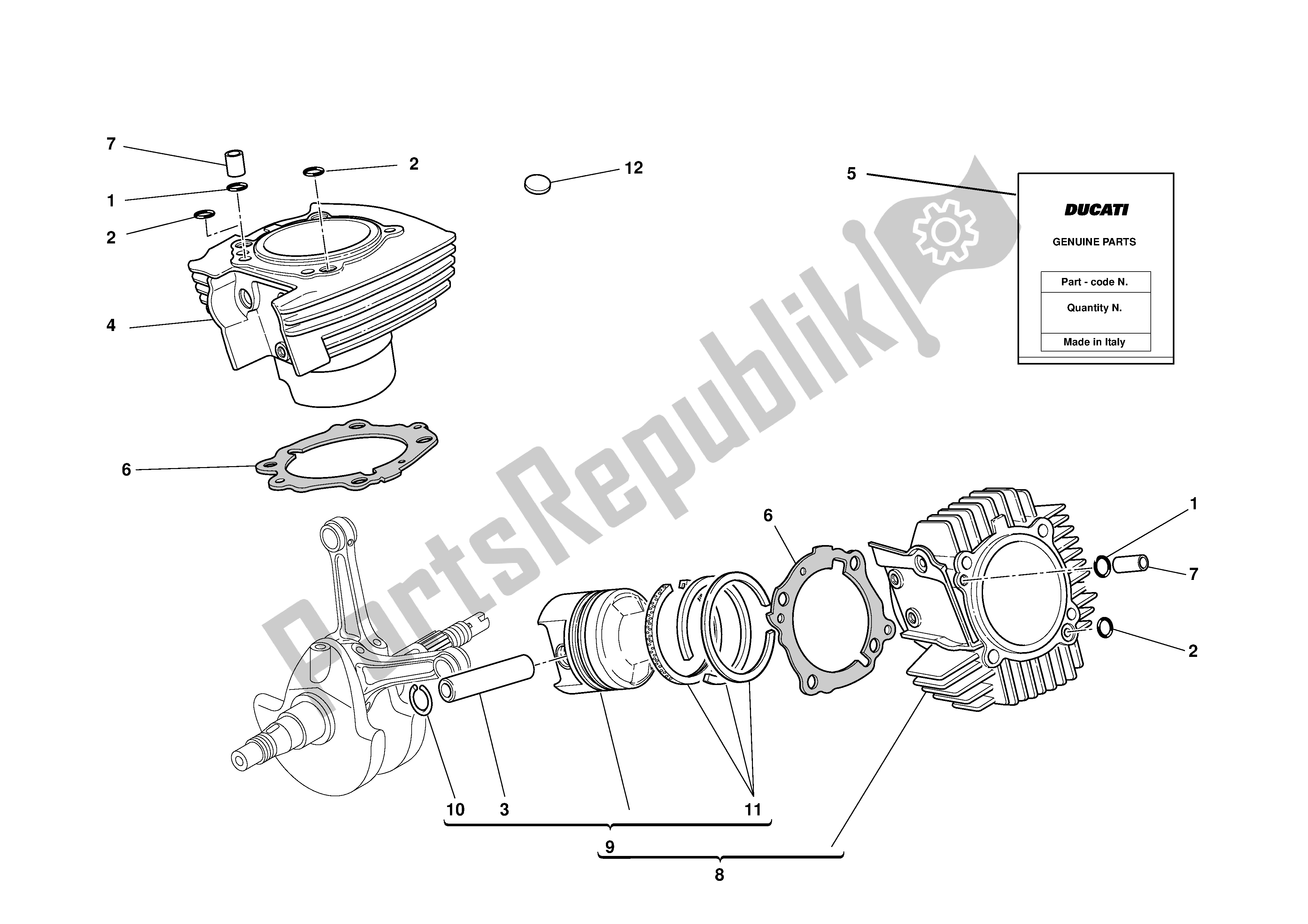 Todas las partes para Cilindros - Pistones de Ducati Supersport 800 2003